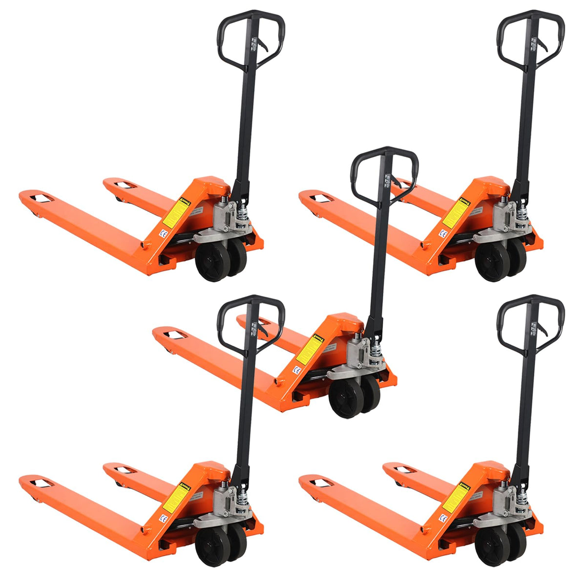 Tory Carrier Hand Pallet Jack 6600lbs Capacity, Pallet Truck 48" Length x 27" Width Fork, Orange-2PCS
