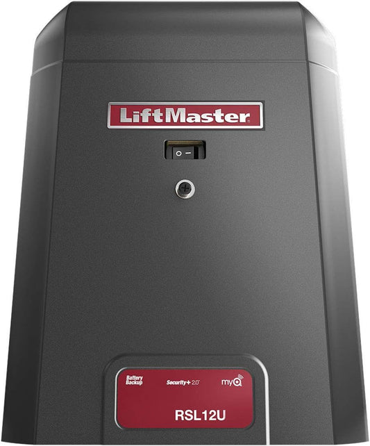 FAS LiftMaster RSL12U Residential/Light Commercial Slide Gate Operator - 12VDC Motor, Rust-Resistant Steel, Gray, Key Lock, Internet Gateway Included