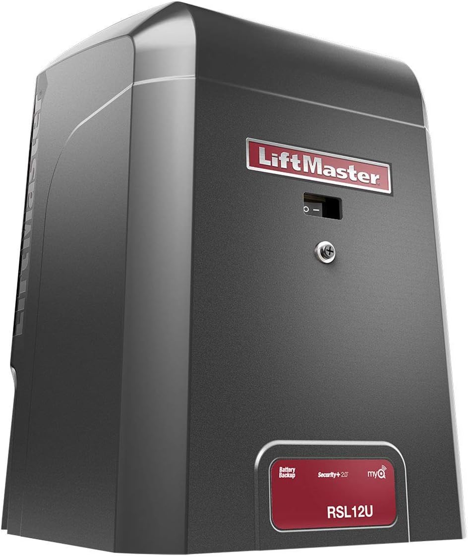 FAS LiftMaster RSL12U Residential/Light Commercial Slide Gate Operator - 12VDC Motor, Rust-Resistant Steel, Gray, Key Lock, Internet Gateway Included