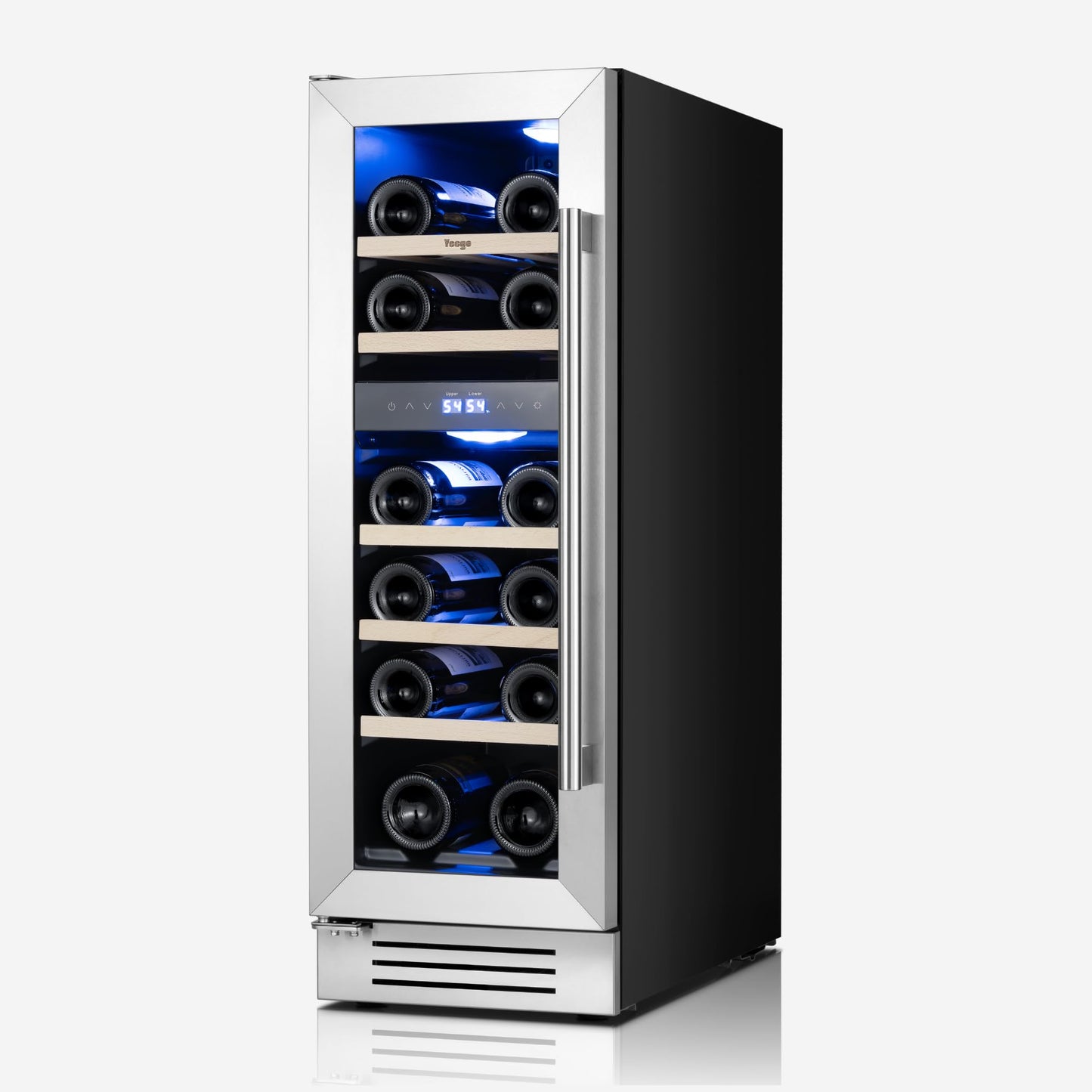 Yeego 24 Inch Wine Fridge Cooler - 52 Bottles Wine Cooler with Glass Door, 40-65℉ Built-In or Freestanding Refrigerator, Under Counter Wine Fridge for Kitchen Bar Office (Left-Hinged)