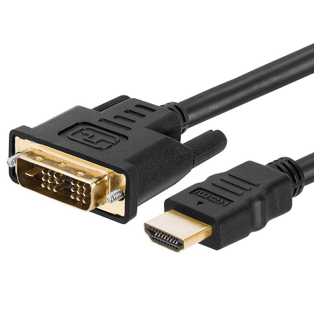 Cmple - HDMI to DVI Adapter Cable - 3 Feet Bi Directional High Speed Male Plug Monitor Cord Connector Converter for PC Laptop HDTV Projector