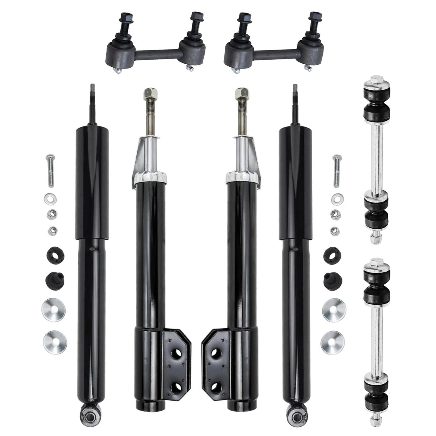 Detroit Axle - Rear Shock Absorbers for 2007-2024 Chevrolet Silverado 1500 | GMC Sierra 1500, 2pc Rear Shock Absorbers Assembly Pair Replacement