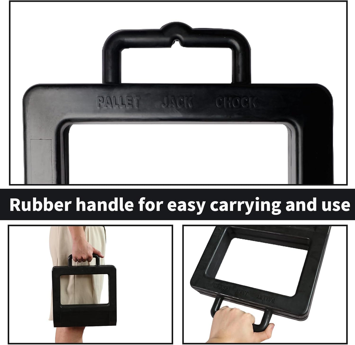 Rubber Truck Chock Heavy Duty Pallet Jack Stopper, Pallet Truck Stop, 14.2" L x 11.4 "W x 2" H 2 Pecs