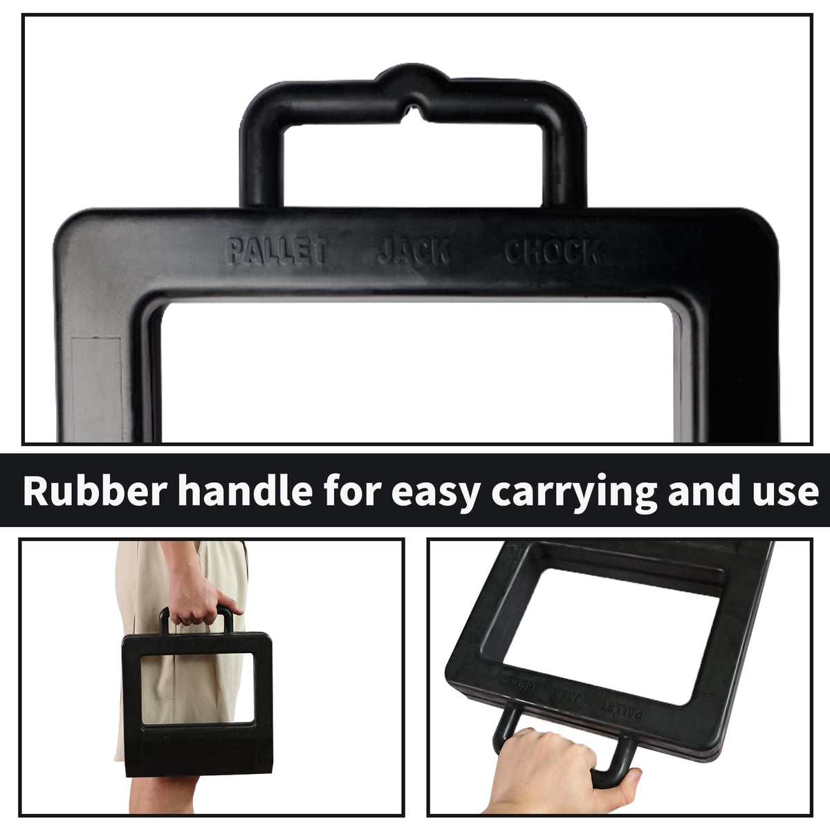 Rubber Truck Chock Heavy Duty Pallet Jack Stopper, Pallet Truck Stop, 14.2" L x 11.4 "W x 2" H 2 Pecs