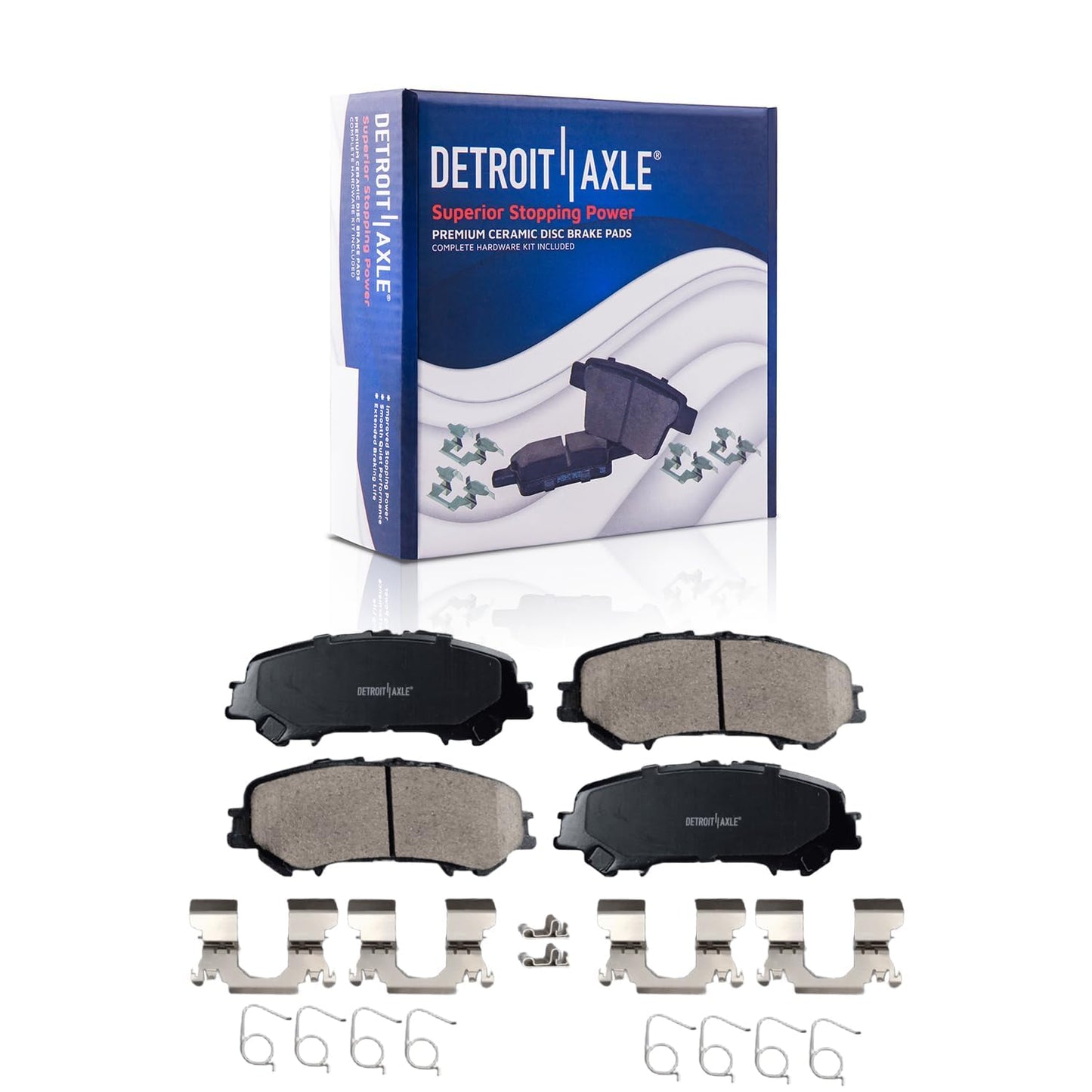 Detroit Axle - Brake Kit for 2011-2020 Jeep Grand Cherokee Dodge Durango Replacement Front & Rear Drilled & Slotted Disc Brake Rotors Ceramic Brakes Pads : 12.99" inch Rotor