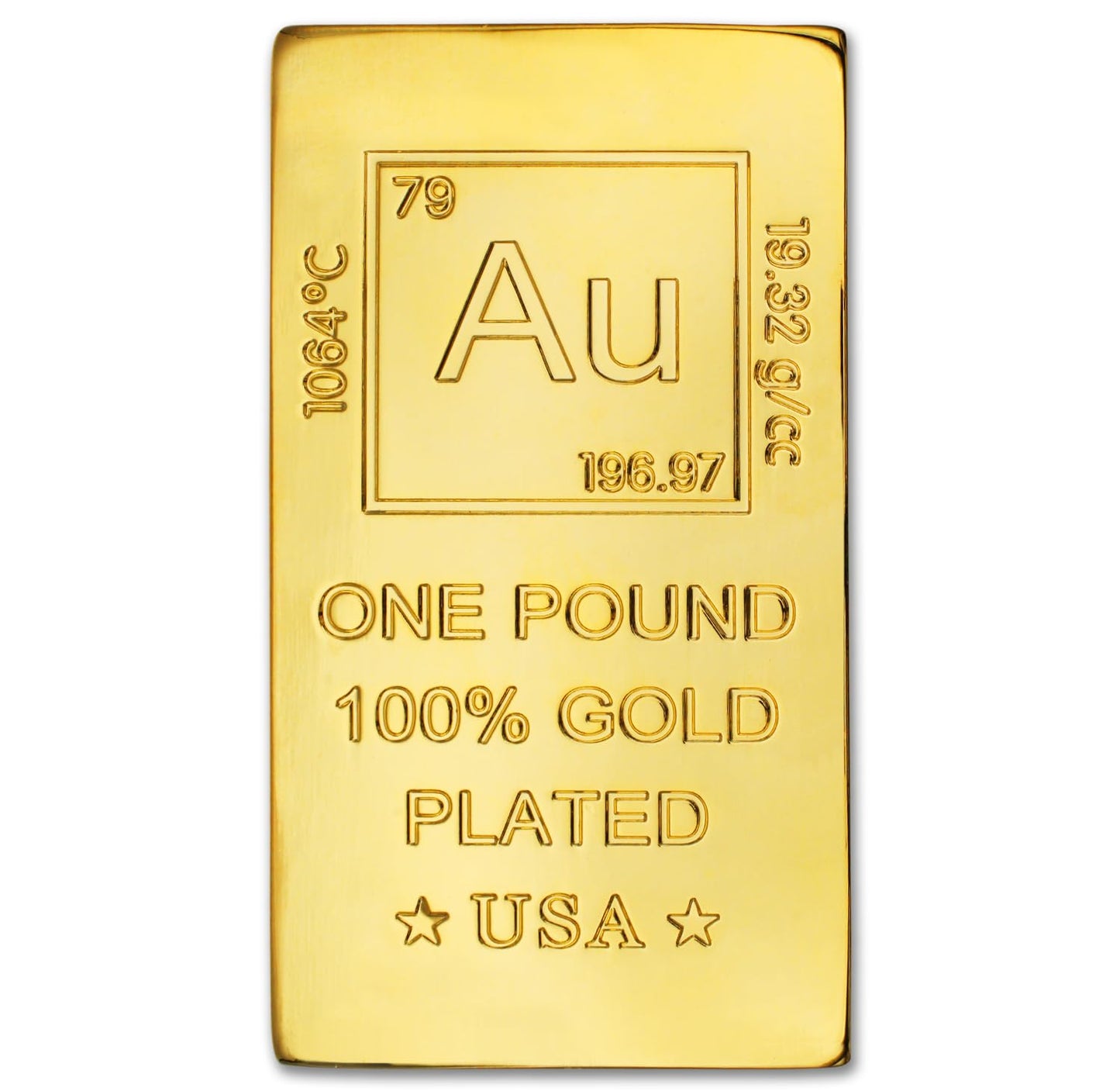 1 Pound Copper Bar Ingot Paperweight - 999 Pure Chemistry Element Design with Certificate of Authenticity by Mint State Gold