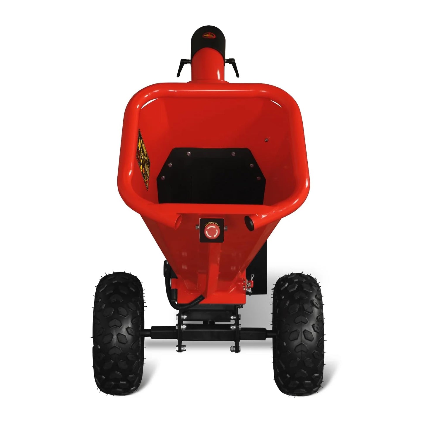 MechMaxx 6 inch ZONSEN 459cc 15hp E-Start Gas Powered 4-Wheels Wood Chipper Shredder Mulcher with Towbar/Tail Light/Emergency Stop Button/Stop Bar, Model B150 Red