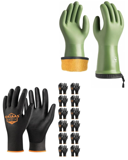 OKIAAS Men's Work Gloves & toolant Balaena Waterproof Winter Gloves - Size Large