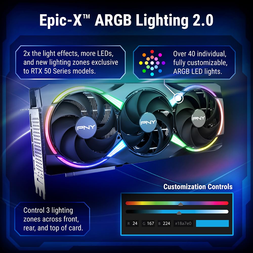 PNY NVIDIA GeForce RTX™ 5080 OC Triple Fan, Graphics Card (16GB GDDR7, 256-bit, Boost Speed: 2730 MHz, PCIe® 5.0, HDMI®/DP 2.1, 2.99-Slot, NVIDIA Blackwell Architecture, DLSS 4)