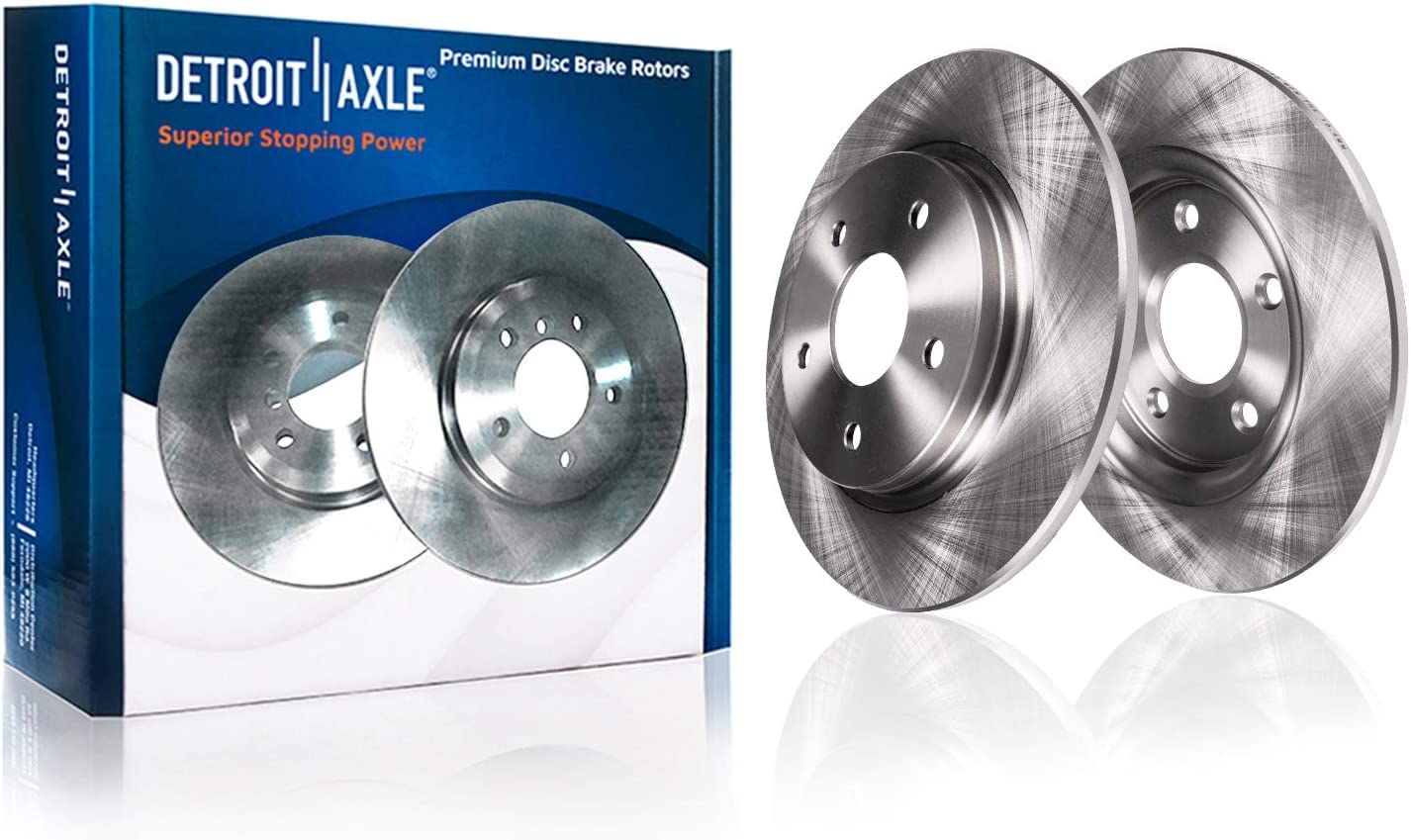 Detroit Axle - Front Brake Kit for 2003-2010 Honda Accord Disc Brake Rotors Ceramic Brakes Pads w/Hardware 2004 2005 2006 2007 2008 2009 Replacement [11.10 inch Rotors]