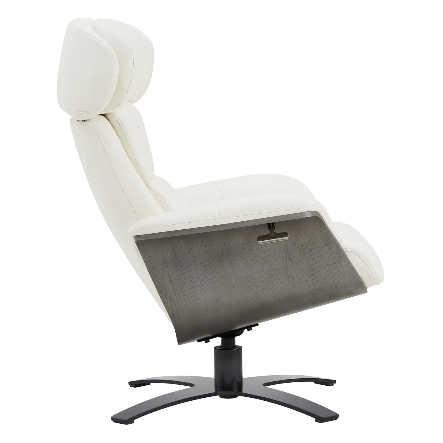 CHITA Genuine Leather Reclining Swivel Chair with Adjustable Headrest and Ottoman for Living Room, Office, Saddle