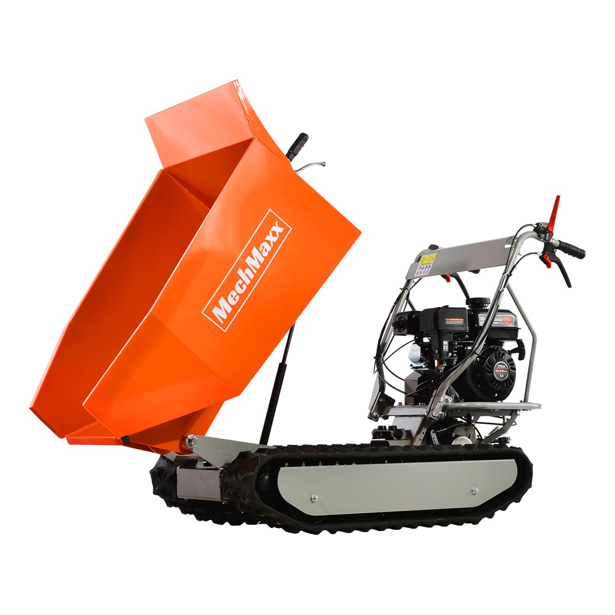 MechMaxx 1100Lb Loading 48V Battery Powered Wheel Barrow Electric Dumper Cart with 30W Light, Hydraulic Tipping, 1000W Brushless DC Motor, LED Display Screen, Model EH50 Yellow