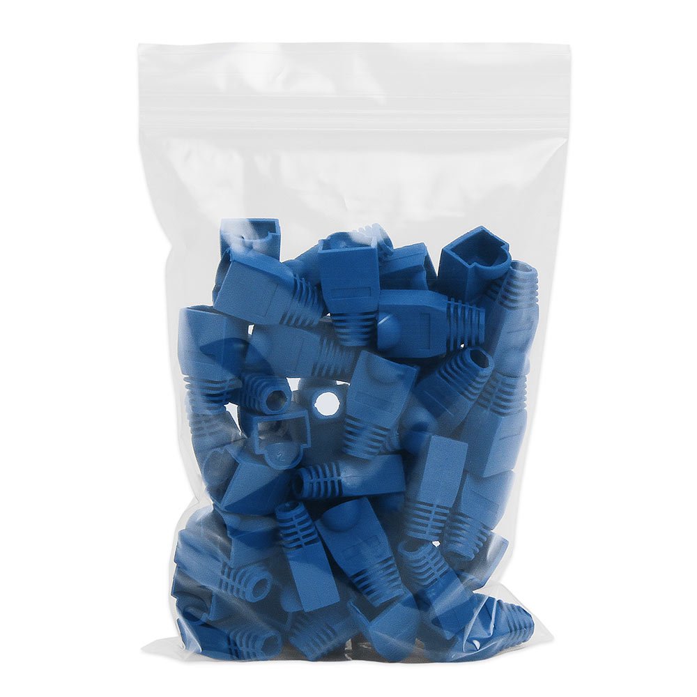 Cmple RJ-45 Strain Relief Boots for CAT5/5E/6 Ethernet LAN Cable Connector Cover Color Blue (Pack of 50)