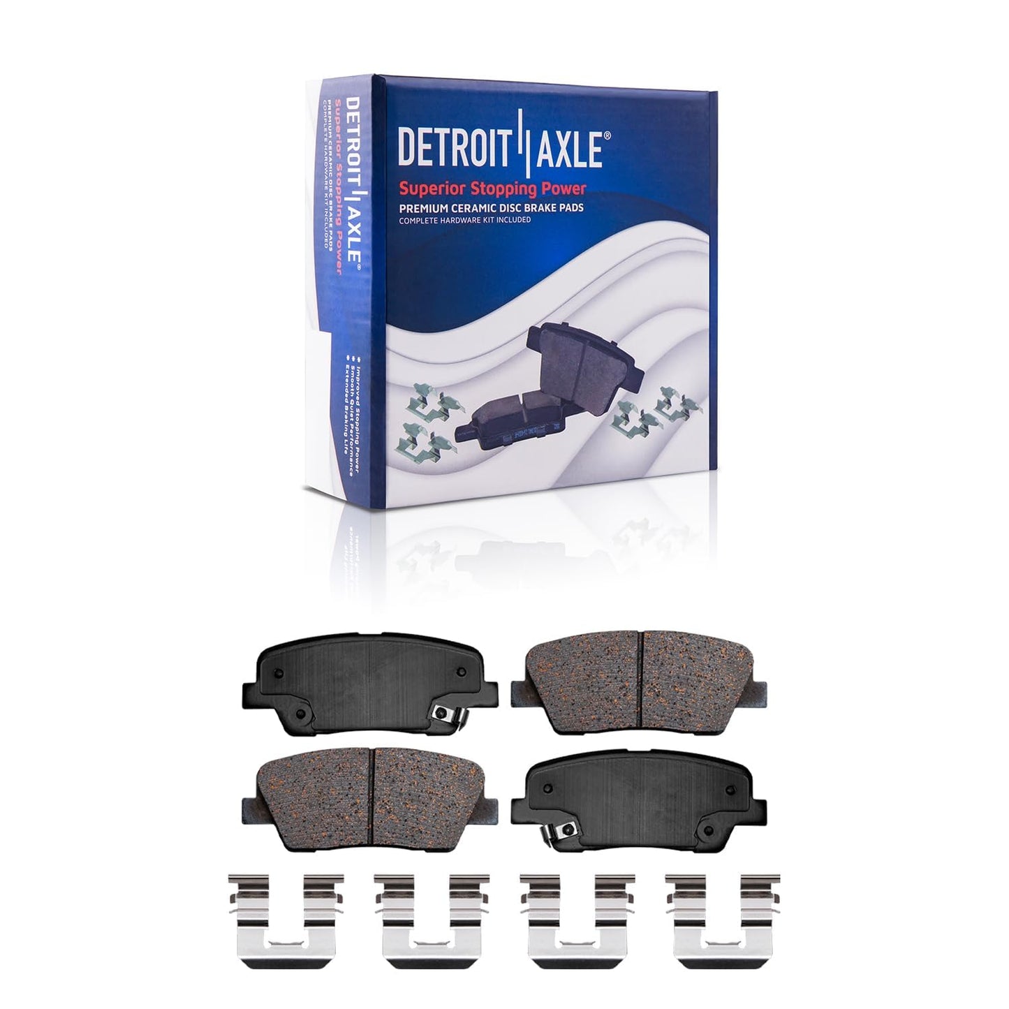 Detroit Axle - 8pc Brake Kit for 2016-2021 Honda Civic, Disc Brake Rotors Ceramic Brakes Pads with Hardware 2017 2018 2019 2020 Replacement : 11.10" inch Front and 10.24" inch Rear Rotor