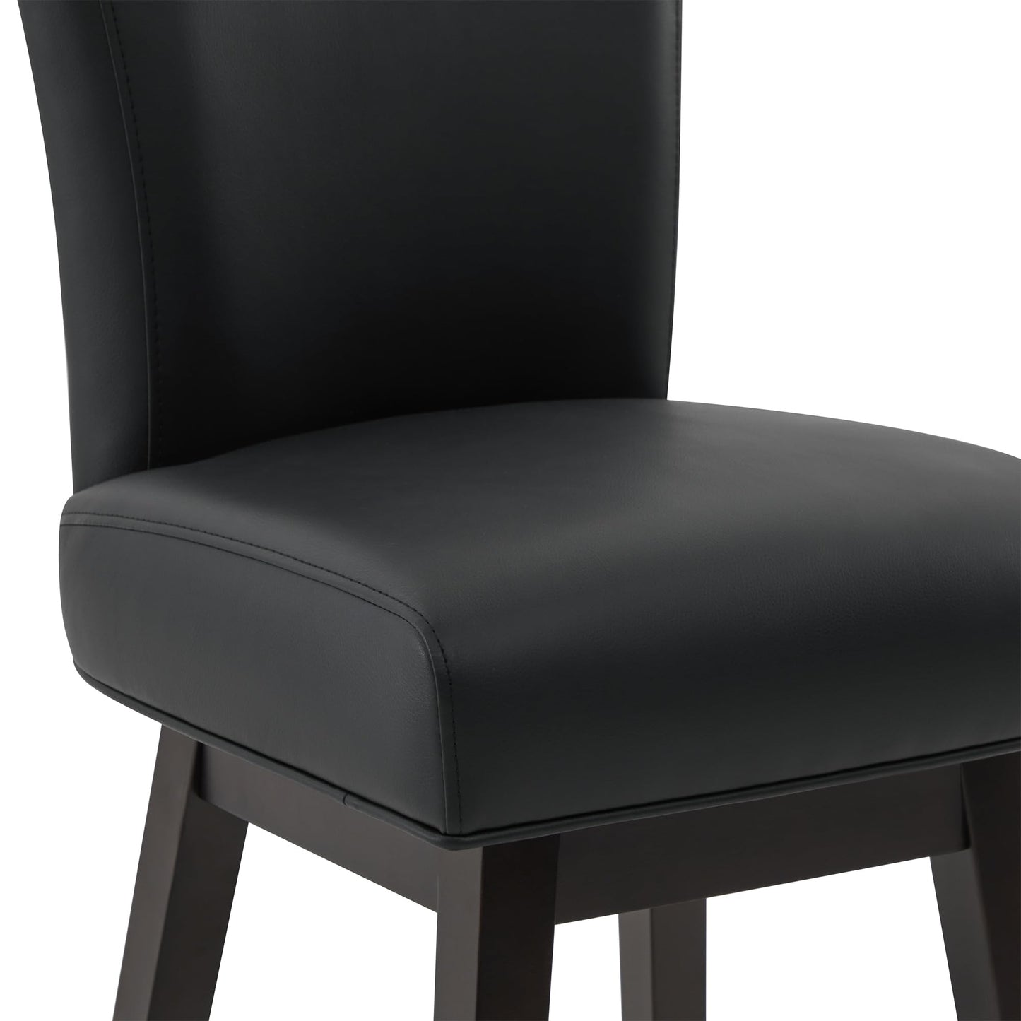 CHITA 30 Inch Counter Height Swivel Bar Stools Set of 2, FSC Certified Modern Upholstered Faux Leather Swivel Barstool Chairs with Back, Black