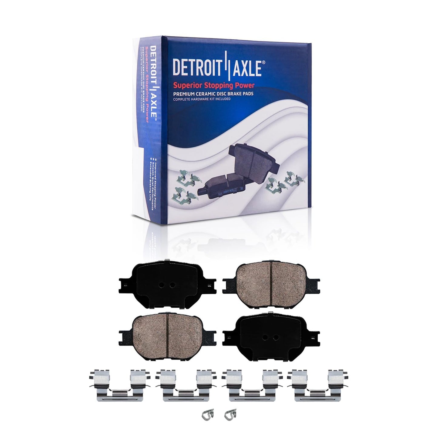 Detroit Axle - Front Brake Kit for 2003-2010 Honda Accord Disc Brake Rotors Ceramic Brakes Pads w/Hardware 2004 2005 2006 2007 2008 2009 Replacement [11.10 inch Rotors]