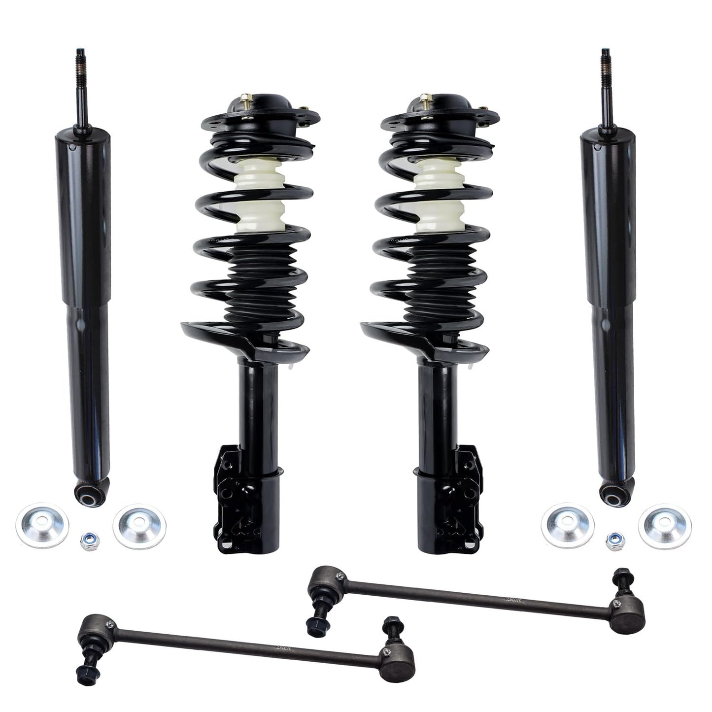 Detroit Axle - 6pc Struts Shocks Kit for 2014-2018 Chevy Silverado 1500 GMC Sierra 1500, 2 Front Struts w/Coil Springs 2 Sway Bars 2 Rear Shock Absorbers 2015 2016 2017 Replacement Suspension