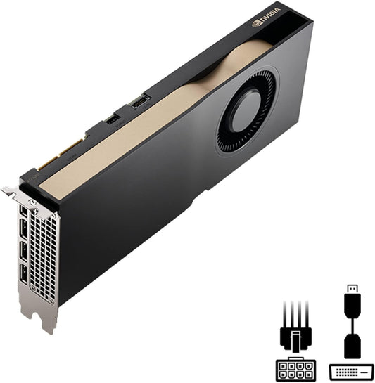 PNY NVIDIA RTX A4500 Professional Graphics Card, 20GB GDDR6 ECC Memory, Ampere Architecture, 7168 CUDA Cores, 4X DisplayPort 1.4a, PCIe 4.0, Workstation GPU for 3D Rendering & AI (VCNRTXA4500-PB)