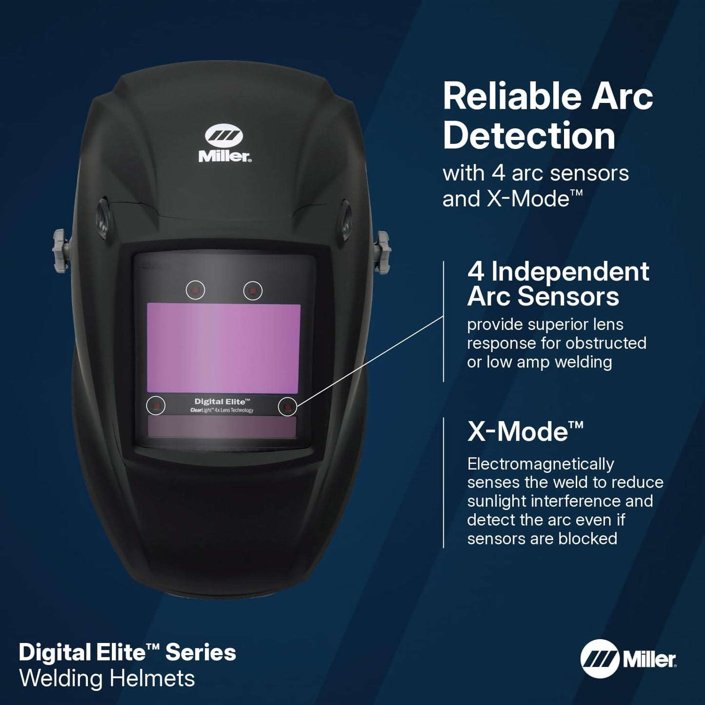 Miller Digital Elite™ Welding Helmet, ClearLight™ 4X Lens, Black (QR) | For welders who want the ultimate performance with a lightweight design; professional welding hood