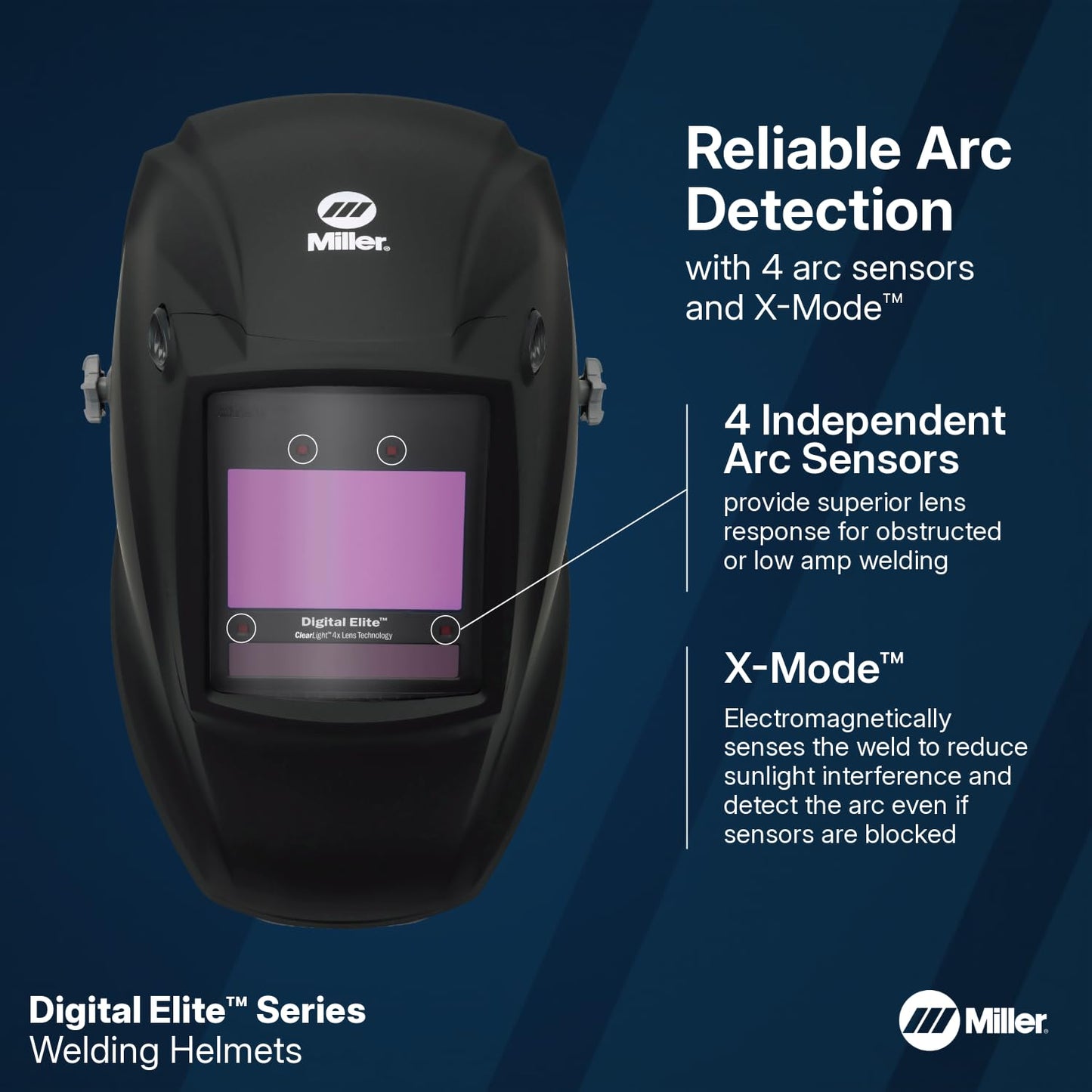 Miller Digital Elite™ Welding Helmet, ClearLight™ 4X Lens, Black (QR) | For welders who want the ultimate performance with a lightweight design; professional welding hood