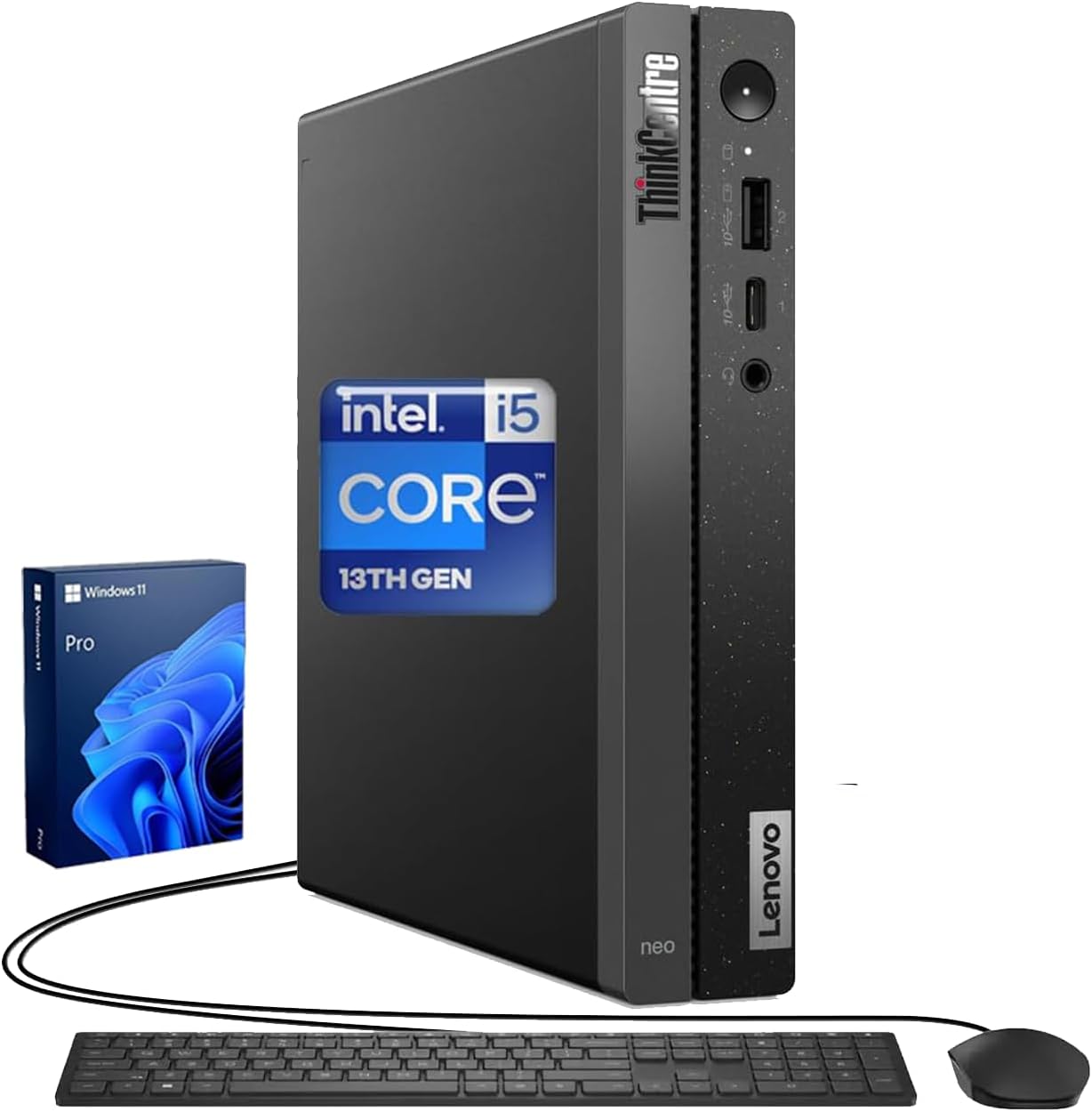 Lenovo ThinkCentre neo 50q Gen 4 Business MFF Desktop, 13th Gen Intel Core i5-13420H, 16GB RAM, 512GB PCIe SSD, Display Port, HDMI, RJ-45, Wi-Fi, Windows 11 Pro