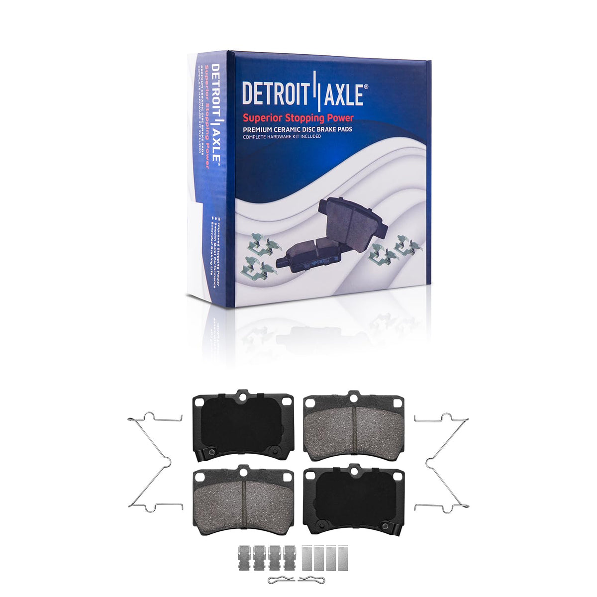 Detroit Axle - Rear Brake Rotors Pads for 2019-2026 Chevy Silverado 1500