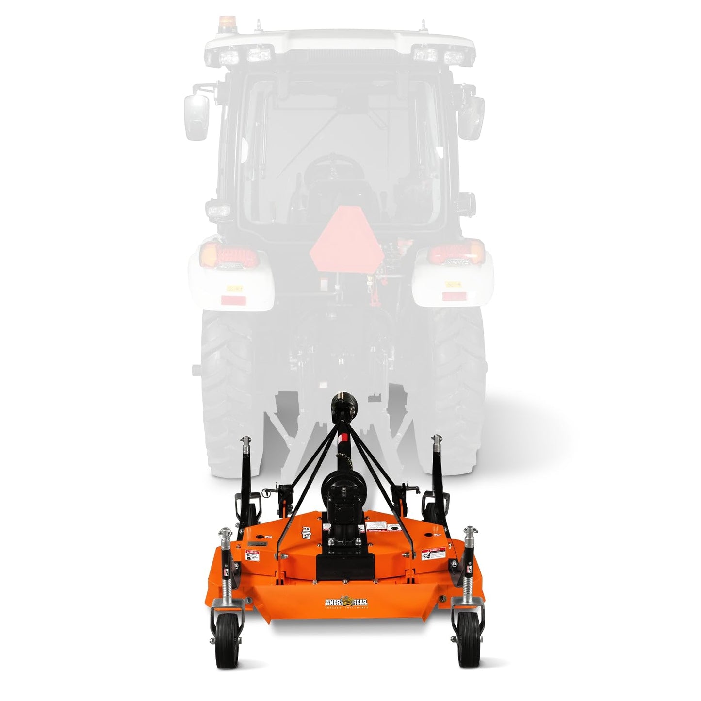 MechMaxx 3 Point PTO 48'' Working Width Finish Mower Attachment for 18-50hp Tractor, Category 1 Hitch, 4-Tires, 0.4'' - 4.5'' Adjustable Cutting Height, Model FM120