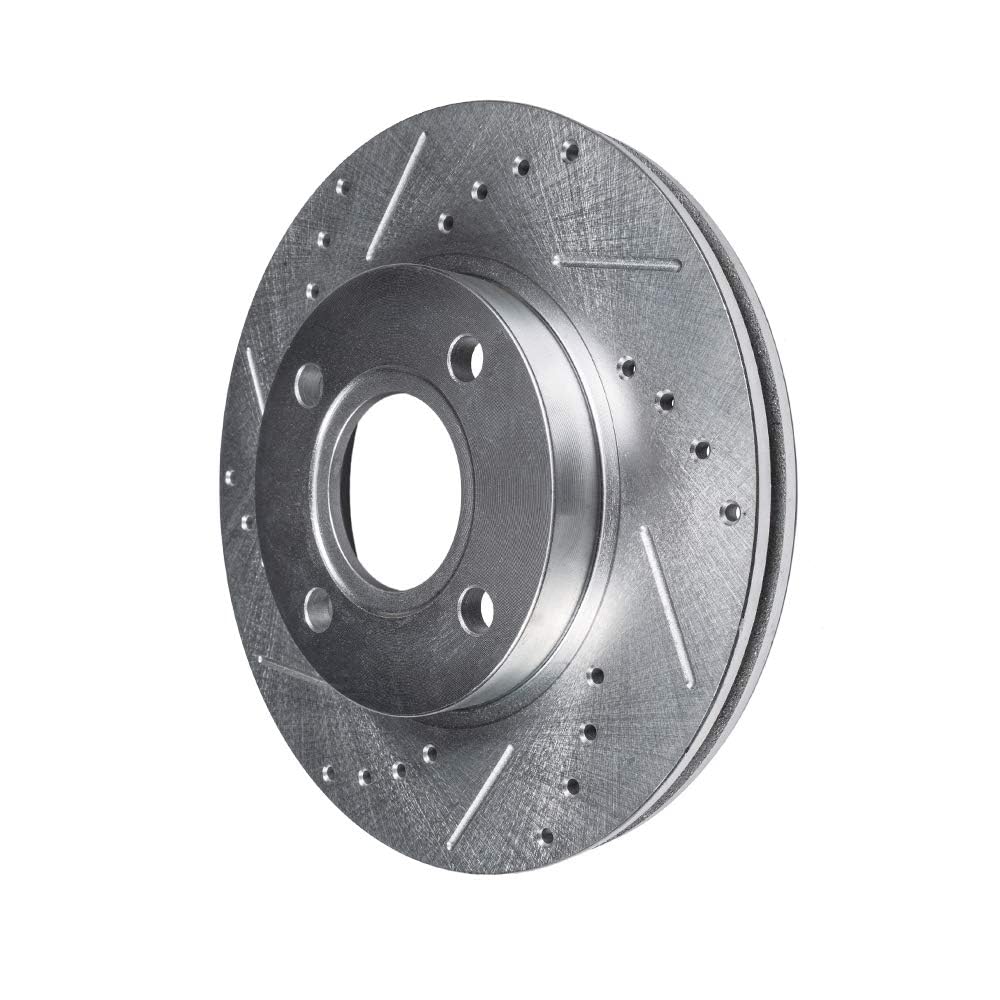 Detroit Axle - Front Brake Kit for 2006-2018 Dodge Ram 1500, 07-09 Durango Chrysler Aspen, 2019-2024 Ram 1500 Classic, Drilled and Slotted Disc Brake Rotors Ceramic Brakes Pads Replacement