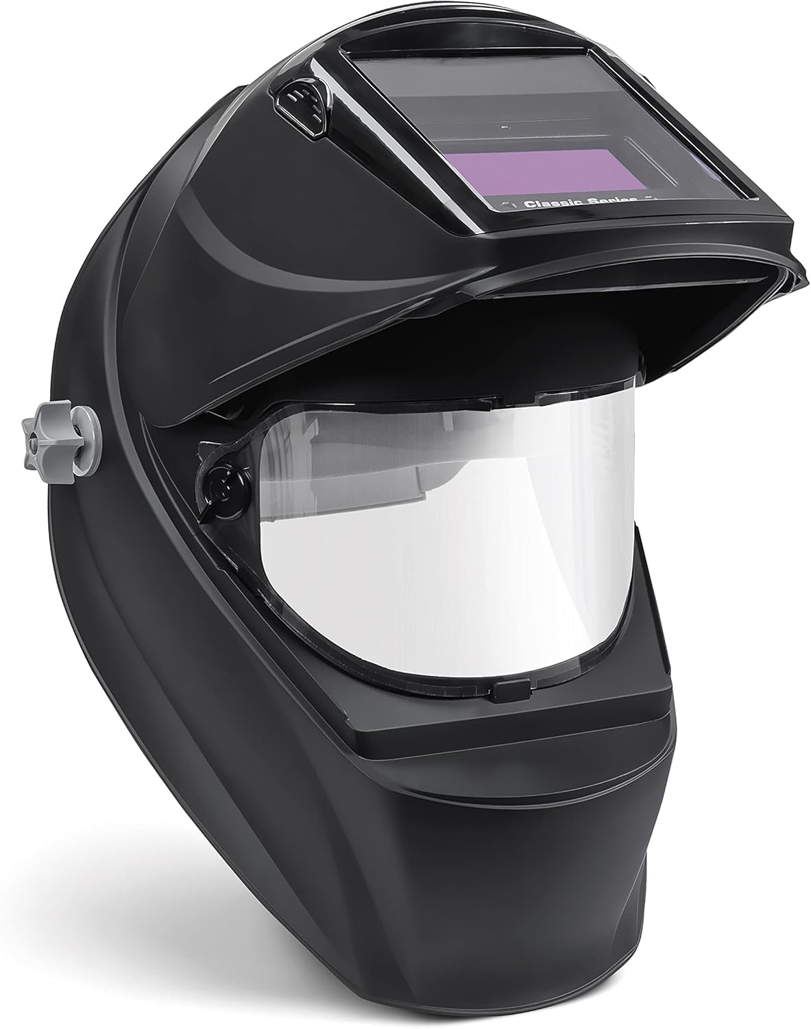 Miller Classic Series Welding Helmet, ClearLight™, Shade 8-13, Black | For the value-minded welder; TIG/MIG; variable shade 8-13; HD optics; comfortable headgear