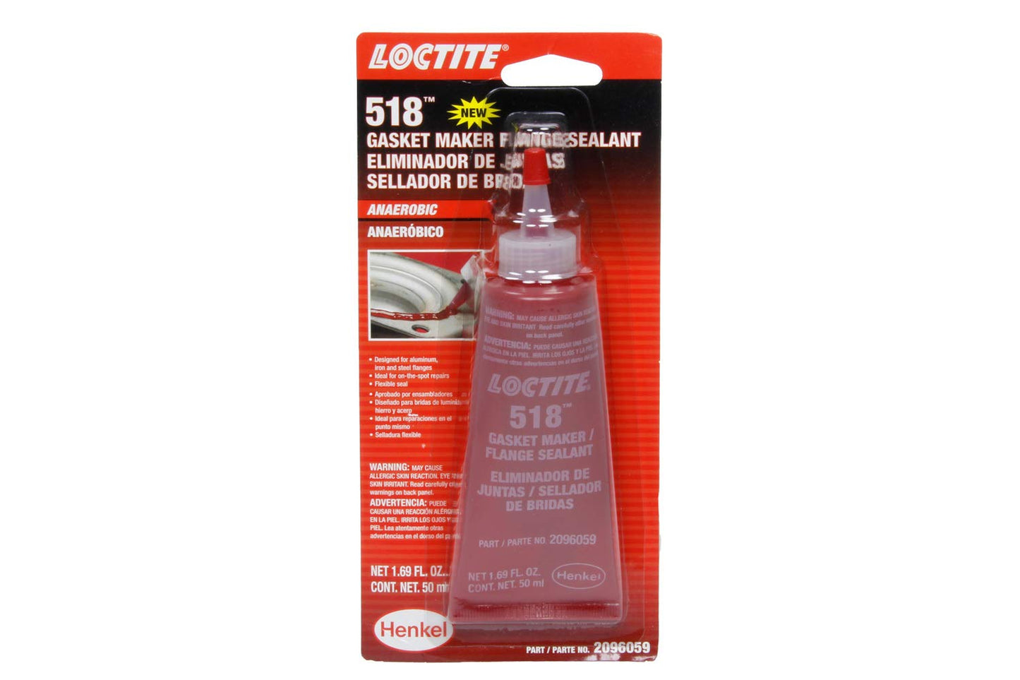 LOCTITE 518 Automotive Anaerobic Gasket Maker & Flange Sealant - Sensor-Safe, Low Oder, Non-Corrosive - 50 ml, 1 Pack
