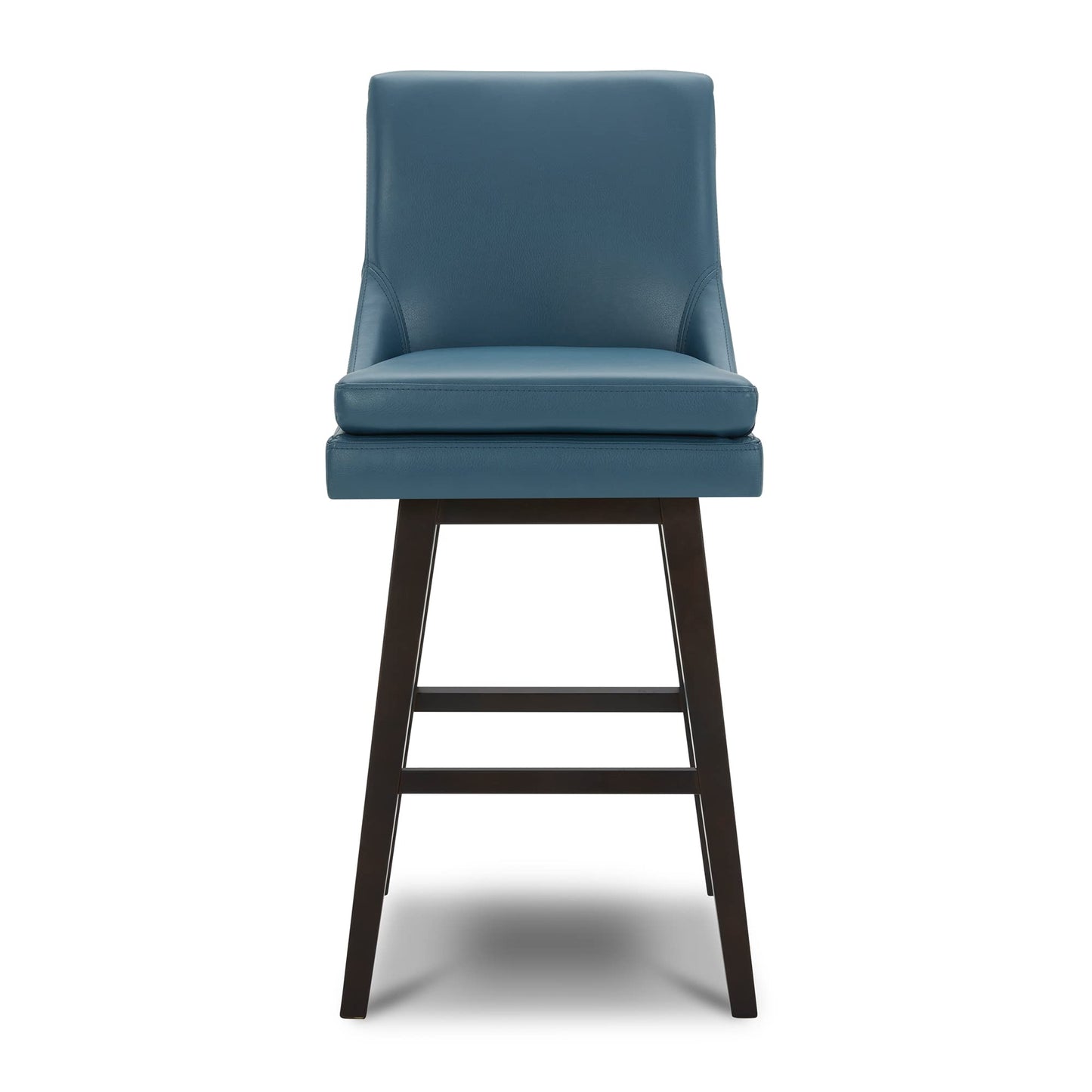CHITA Bar Height Swivel Barstool with Back Set of 2, FSC Certified Upholstered Bar Stool, 30.7" H Seat Height, Fabric in Ivory