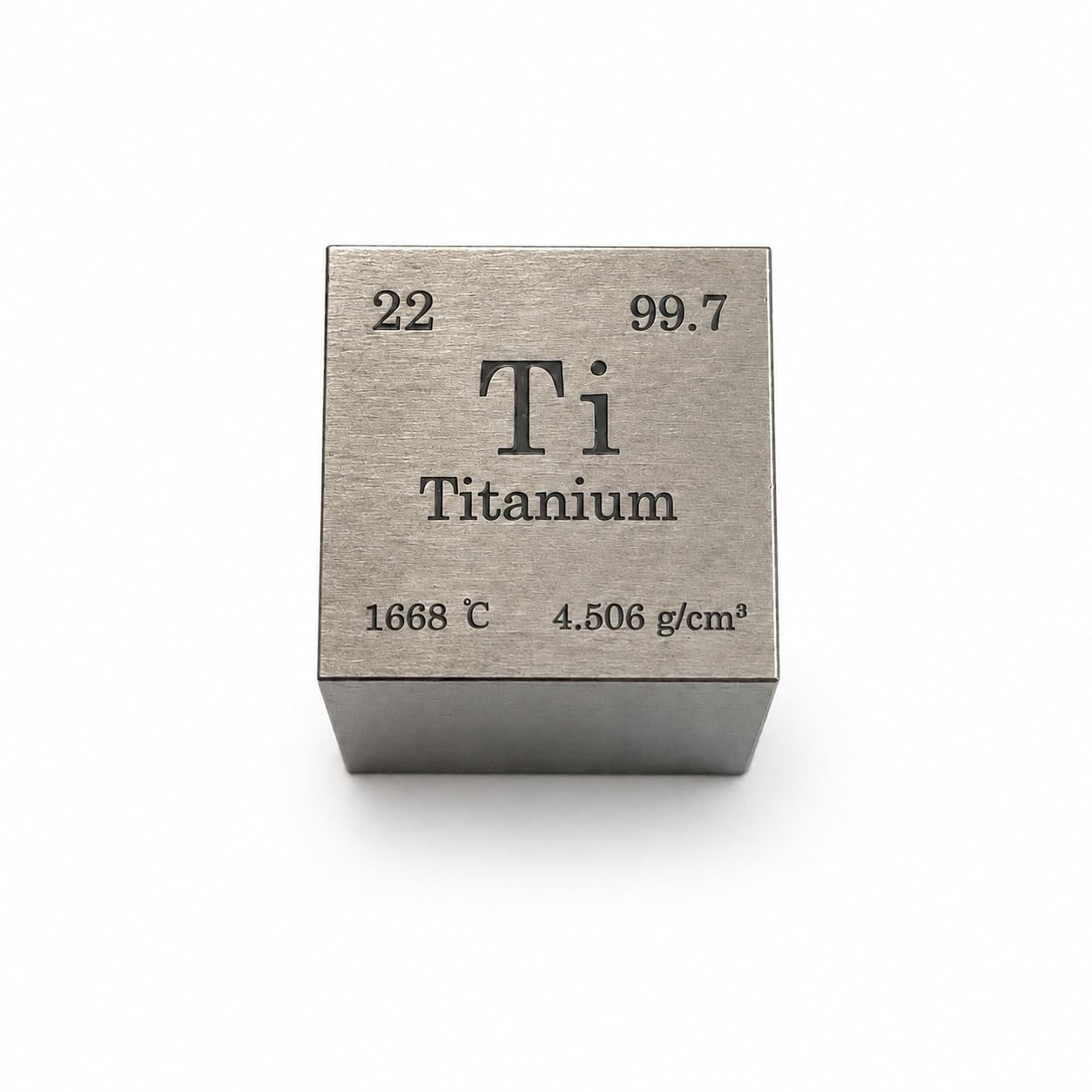 0.5 Inch Titanium Cube, 12.7mm High-Purity Ti Metal Density Cube, Precision-Machined Titanium Element Block for STEM Education, Periodic Table Display & Collectors