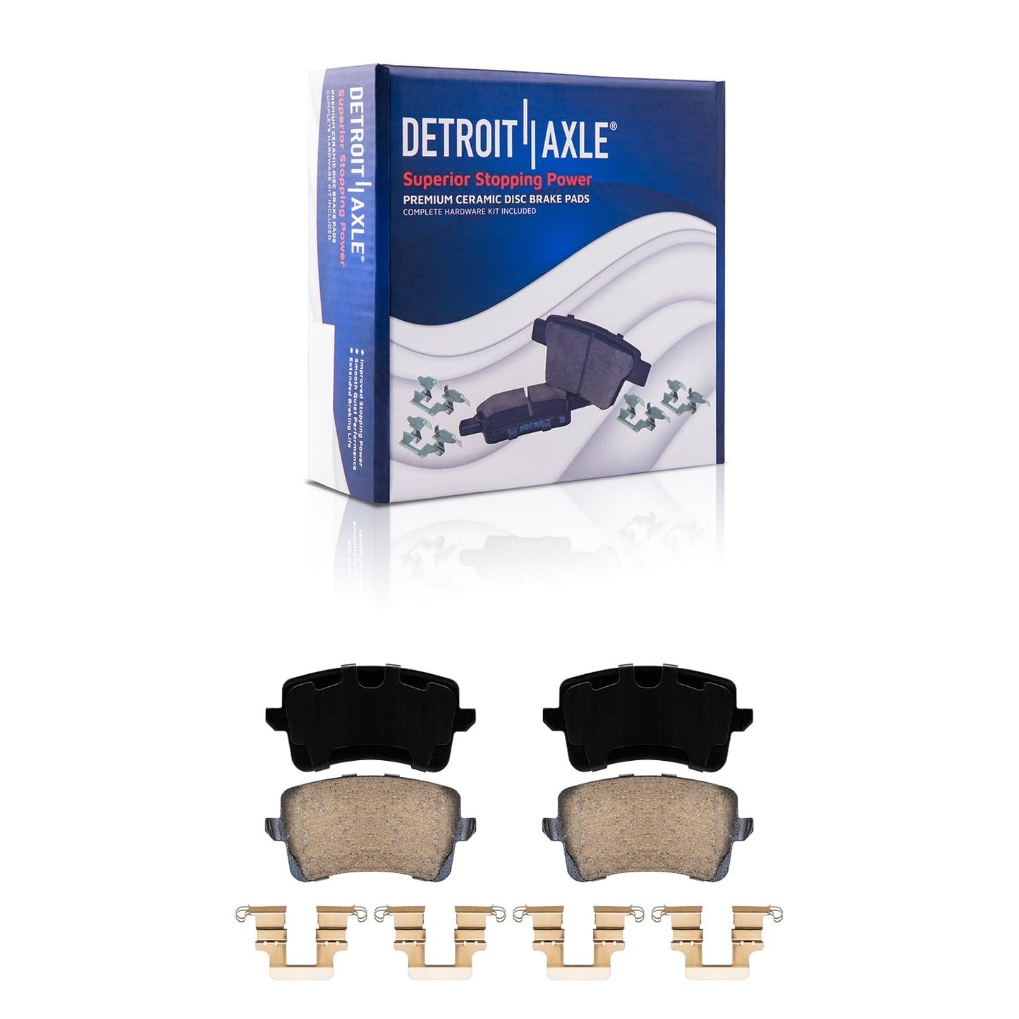 Detroit Axle - Brake Kit for 2011-2020 Jeep Grand Cherokee Dodge Durango | Disc Brakes Rotors Ceramic Brake Pads Replacement 12.99" inch Front and Solid Rear Rotor