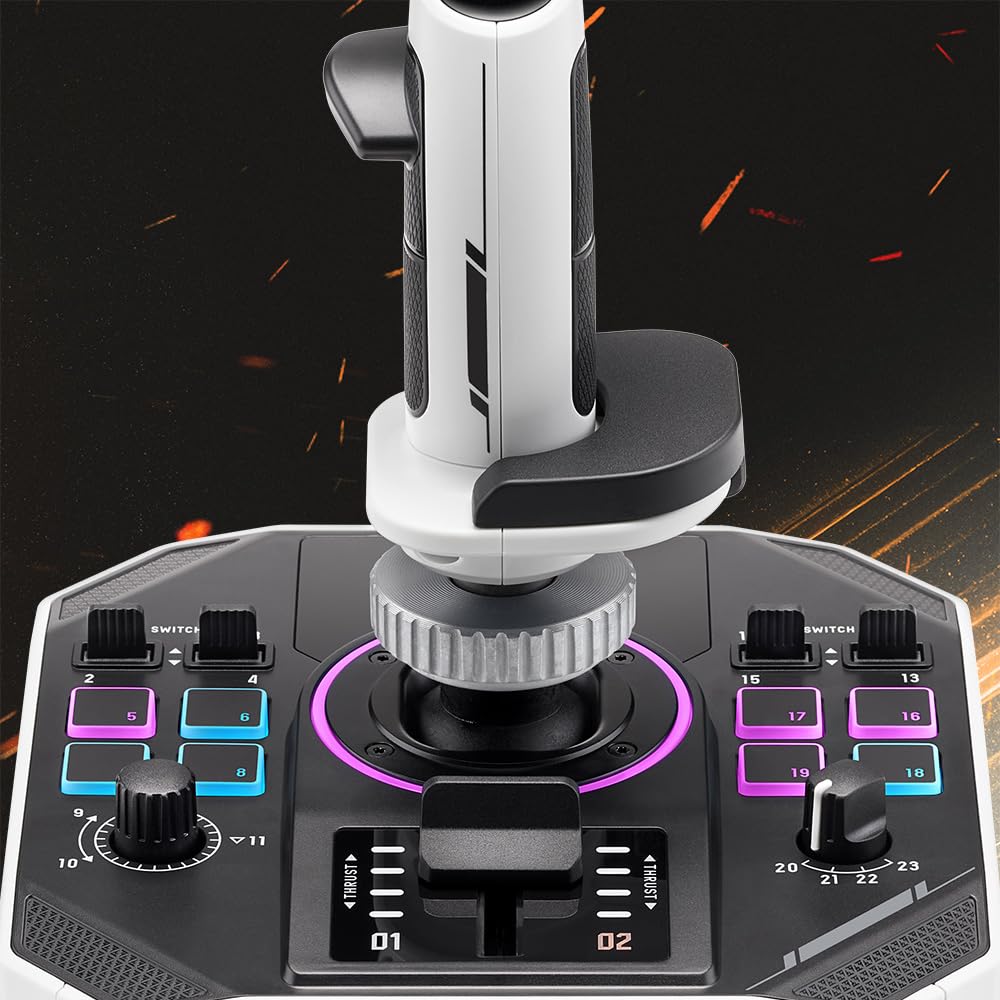 Thrustmaster Sol-R2 HOSAS Dual Space Combat Flight Joystick Set - PC | 88 programable actions buttons, 2 detachable grips, 2 throttles, zero drift, interchangeable rests, backlit sci-fi design