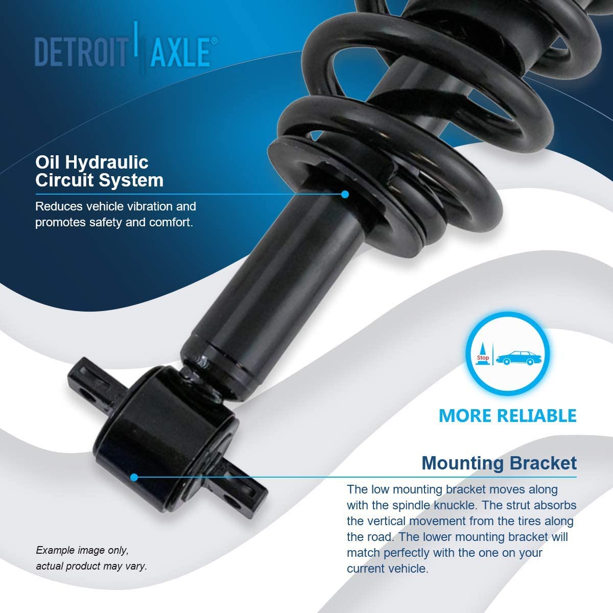 Detroit Axle - 6pc Struts Shocks Kit for 2014-2018 Chevy Silverado 1500 GMC Sierra 1500, 2 Front Struts w/Coil Springs 2 Sway Bars 2 Rear Shock Absorbers 2015 2016 2017 Replacement Suspension