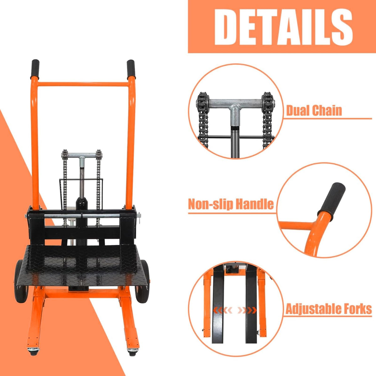Tory Carrier Winch Stacker, 330 lbs Capacity, 40.5" Lifting Height