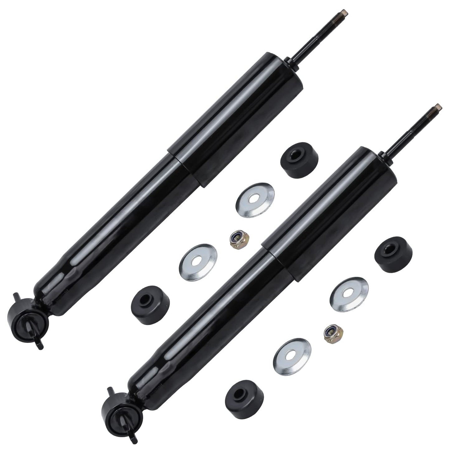 Detroit Axle - Front and Rear Shock Absorbers for 2007-2017 Jeep Wrangler, 2018 Wrangler JK 4 Complete Shock Absorber Assembly 2008 2009 2010 2011 2012 2013 2014 2015 2016 Replacement