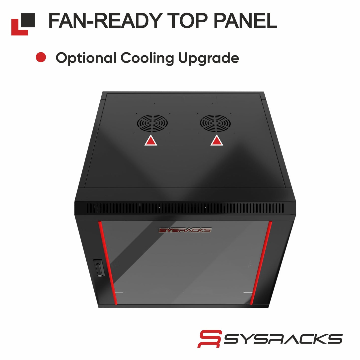 Sysracks 6U Wall Mount Server Rack Cabinet, 19” Network Enclosure, 24” Deep, Locking Glass Door, Custom-Ready IT Rack