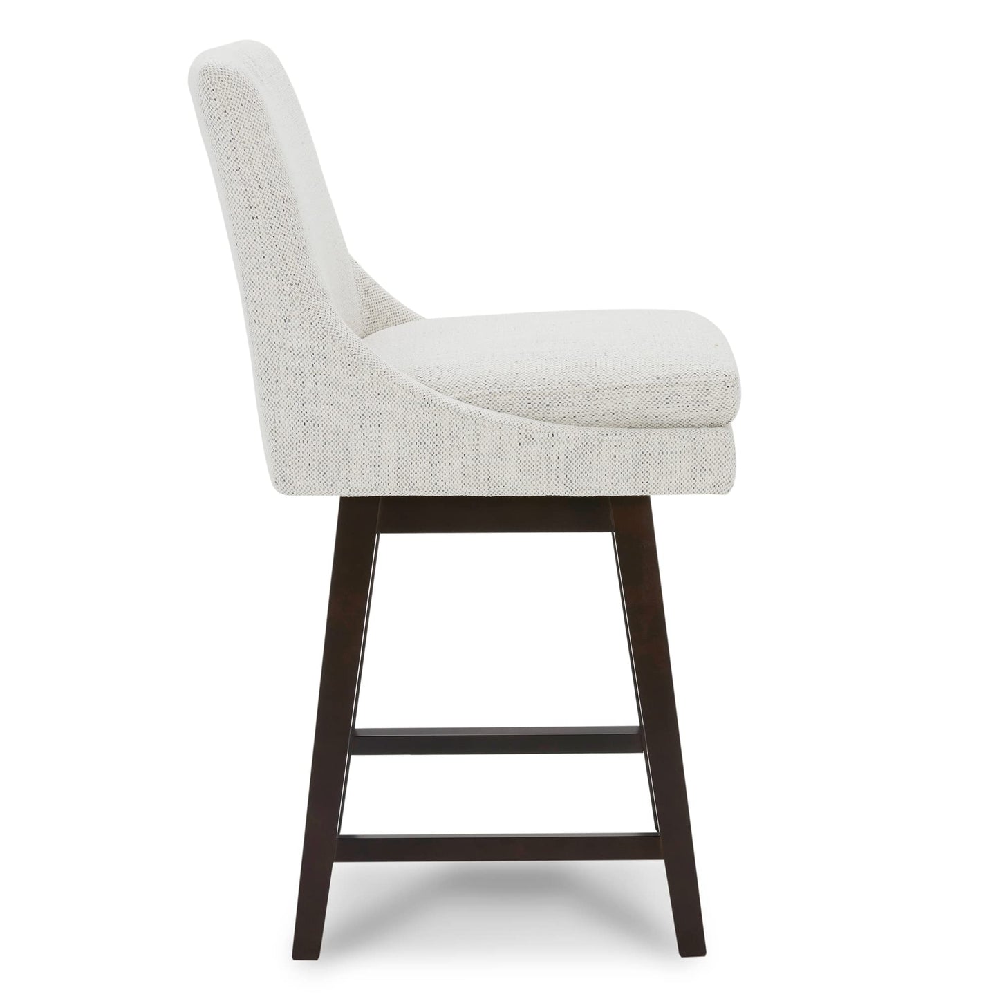 CHITA Bar Height Swivel Barstool with Back Set of 2, FSC Certified Upholstered Bar Stool, 30.7" H Seat Height, Fabric in Ivory