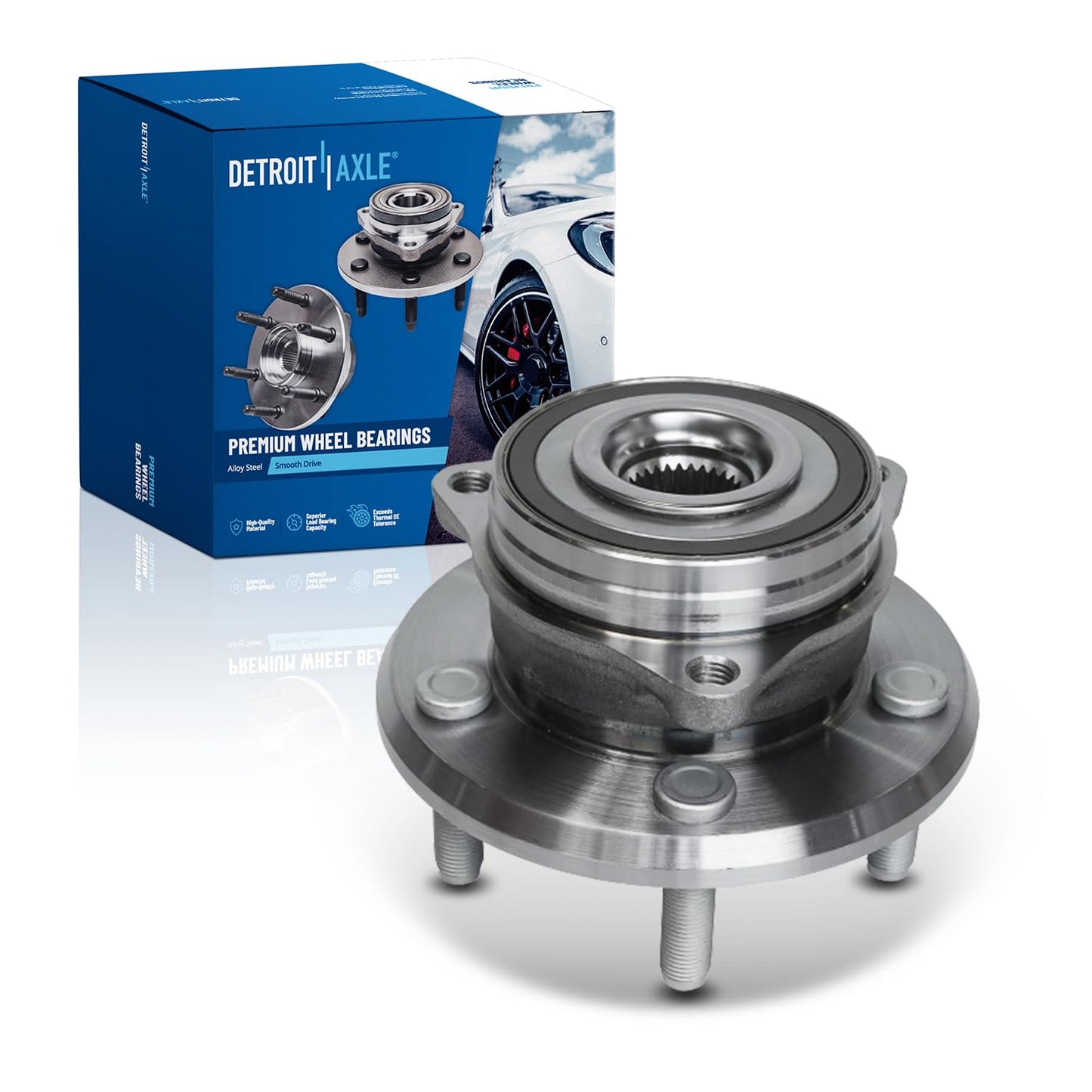Detroit Axle - 4WD Front Wheel Bearing Hub for Ford F-250 F-350 Super Duty 2011-2016, Replacement 2012 2013 2014 2015 F-250 F-350 Super Duty (SRW Models) Wheel Bearing and Hub Assembly