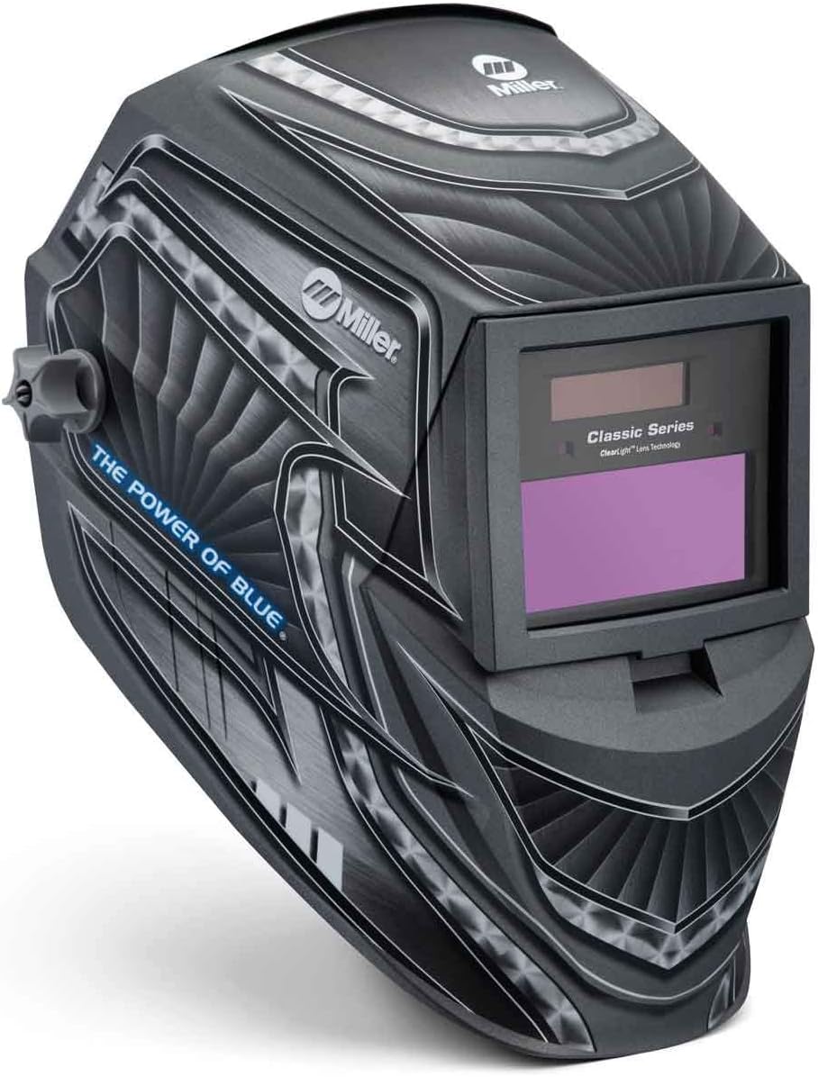 Miller Classic Series Welding Helmet, ClearLight™, Shade 8-13, Black | For the value-minded welder; TIG/MIG; variable shade 8-13; HD optics; comfortable headgear