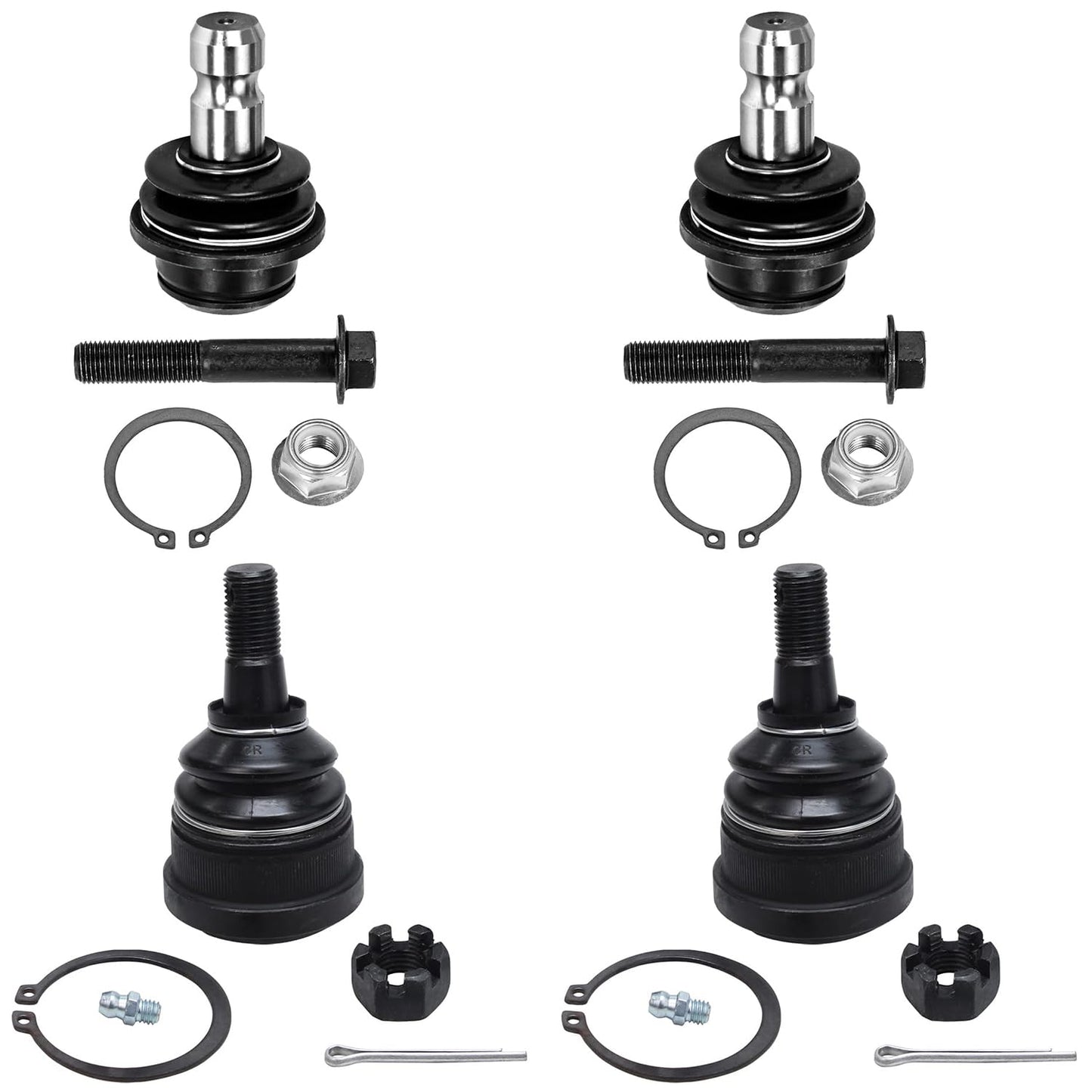 Detroit Axle - 4WD Front 4pc Ball Joints for Ford F-250 F-350 F-450 F-550 Excursion, 4 Upper & Lower Ball Joints Replacement