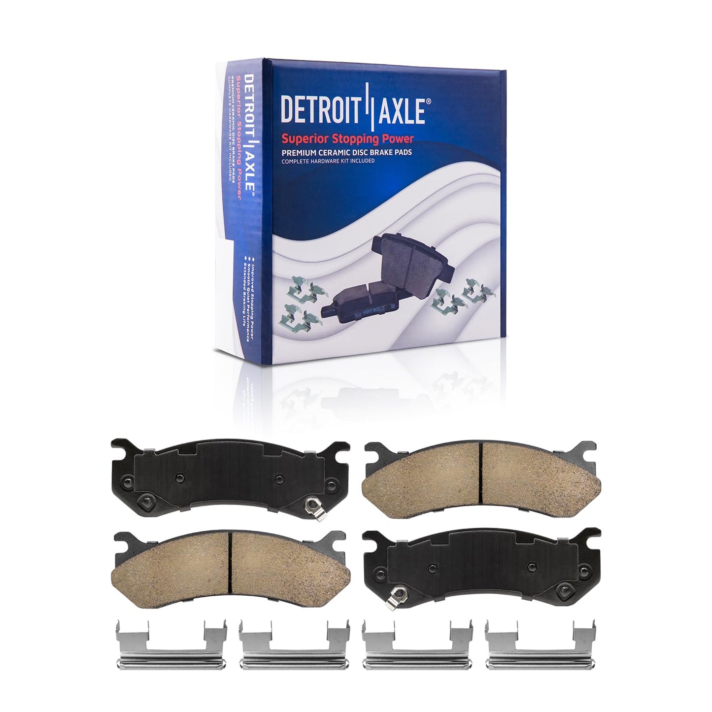 Detroit Axle - 8pc Brake Kit for Chevy GMC Silverado Sierra 1500 Yukon XL Escalade ESV Drilled & Slotted Brake Rotors Ceramic Brakes Pads Replacement : 13.50" inch Front and 13.58" inch Rear Rotor