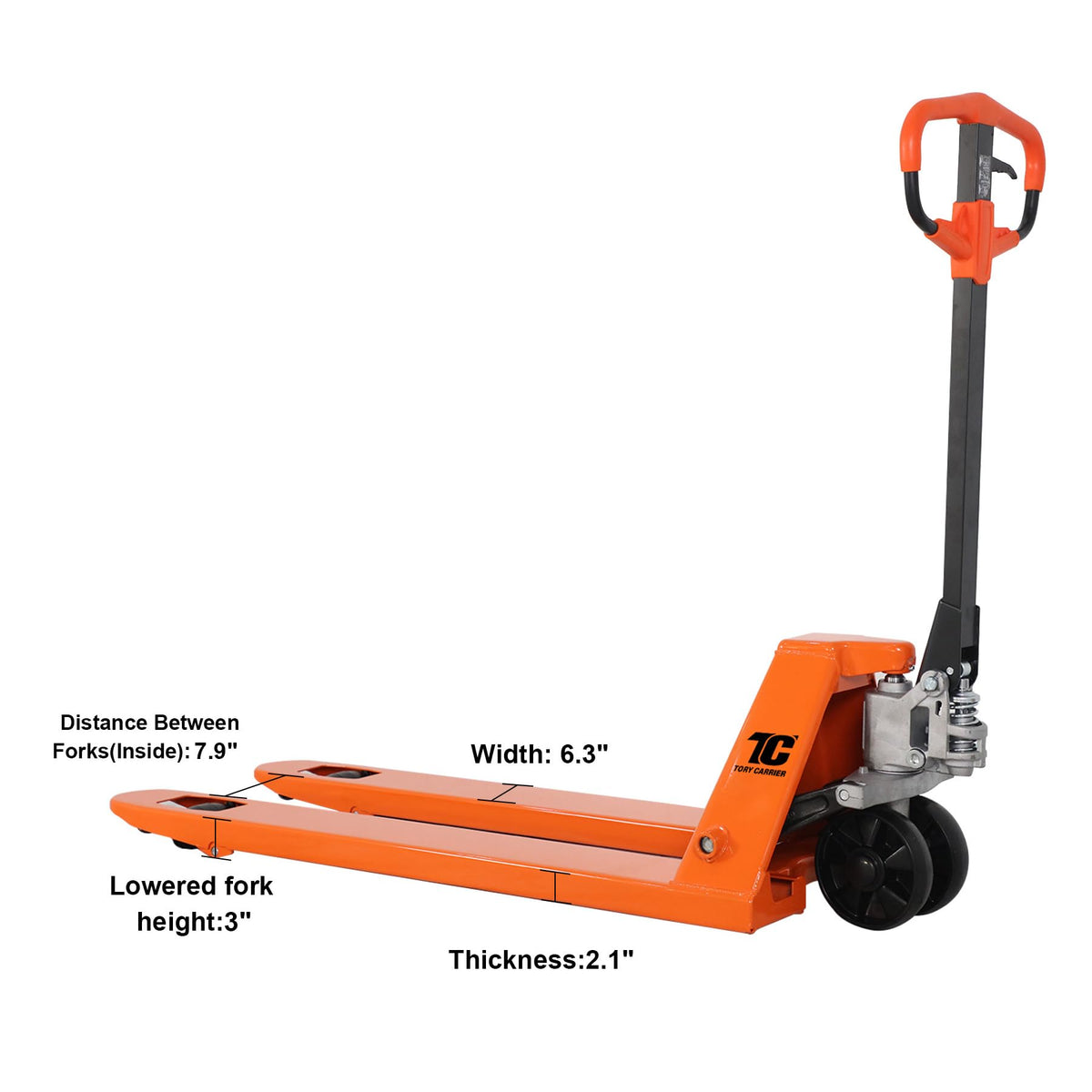 Pallet Jack, 6600 Lb. Capacity 27 x 48 Forks Mannual Pallet Truck, Hand Trucks with Replacement Load Wheels
