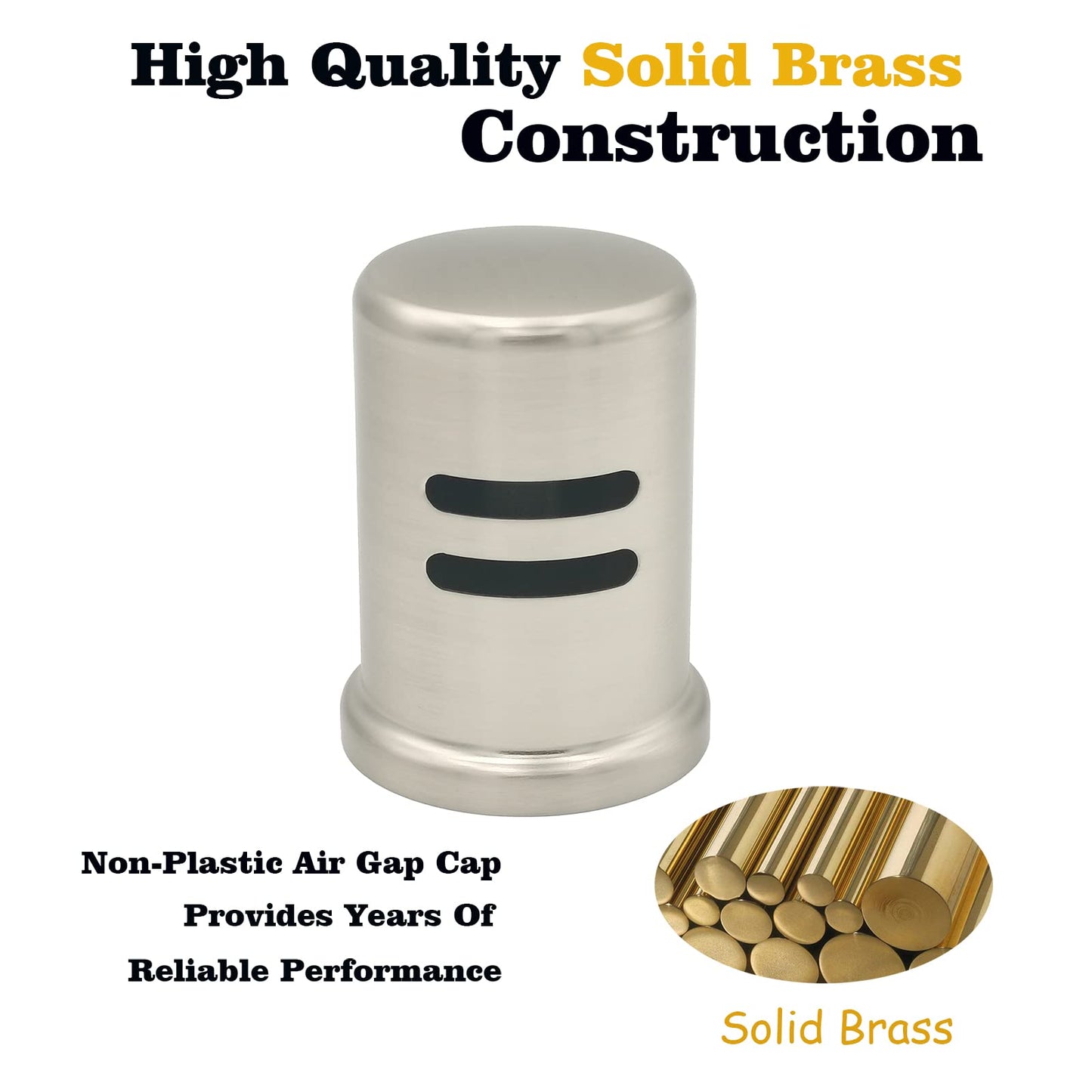 Dishwasher Air Gap Cover Black only, Skirted, Replacement Black air gap dishwasher,Solid Brass,Matte Black Finish