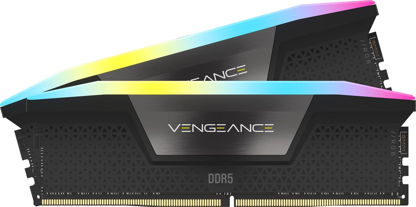 CORSAIR Vengeance RGB RS DDR5 RAM 32GB (2x16GB) Up to 6000MHz CL36-44-44-96 1.35V AMD Expo Intel XMP Computer Desktop Memory – Gray (CMG32GX5M2E6000Z36)