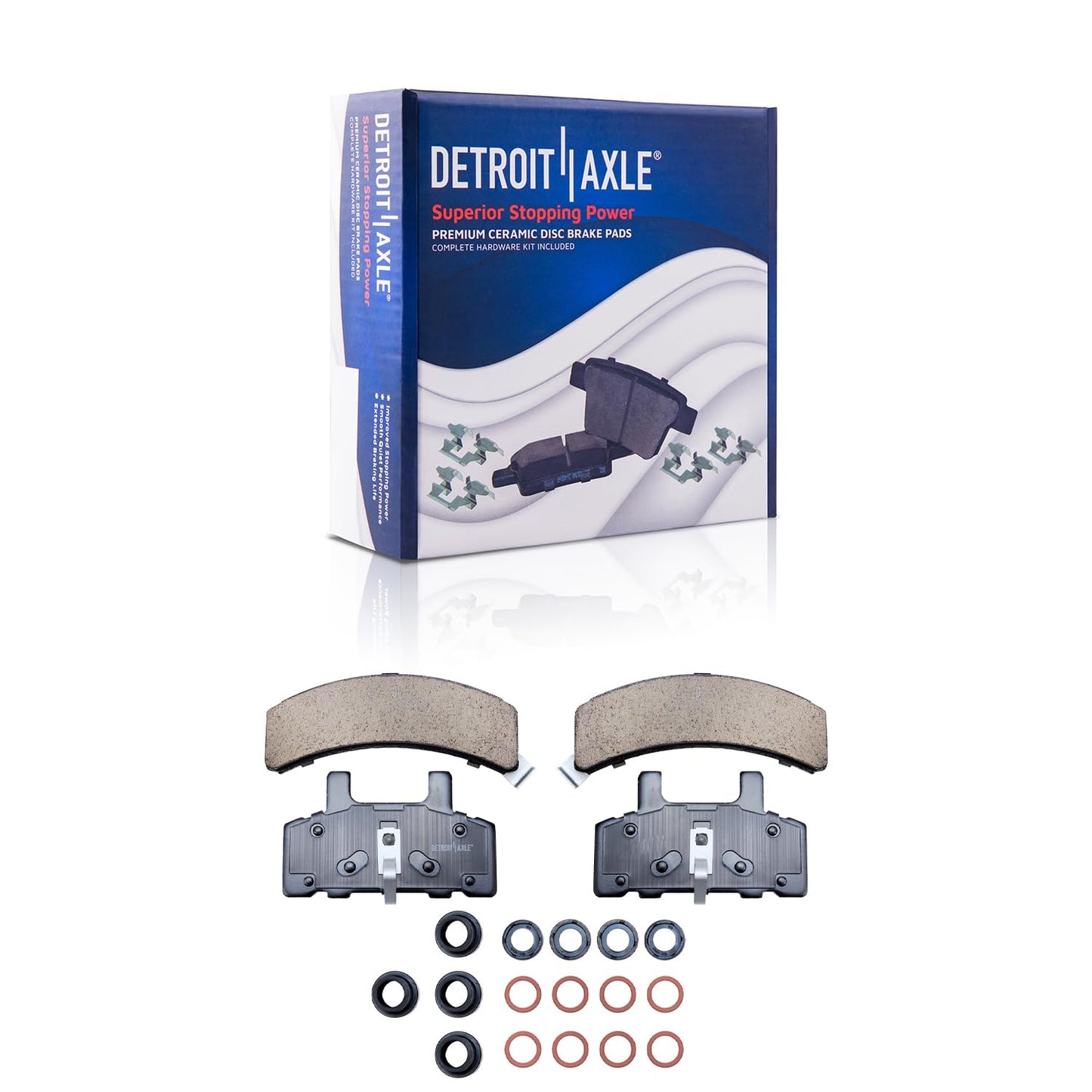 Detroit Axle - 8pc Brake Kit for Chevy GMC Silverado Sierra 1500 Yukon XL Escalade ESV Drilled & Slotted Brake Rotors Ceramic Brakes Pads Replacement : 13.50" inch Front and 13.58" inch Rear Rotor