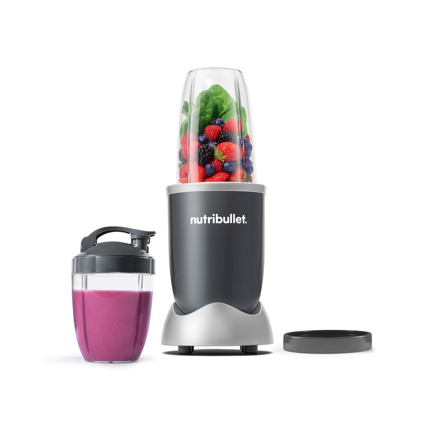 Nutribullet Personal Blender, Shakes, Smoothies, Food Prep, and Frozen Blending, 24 Ounces, 600 Watt, Dark Gray, NBR-0601WM