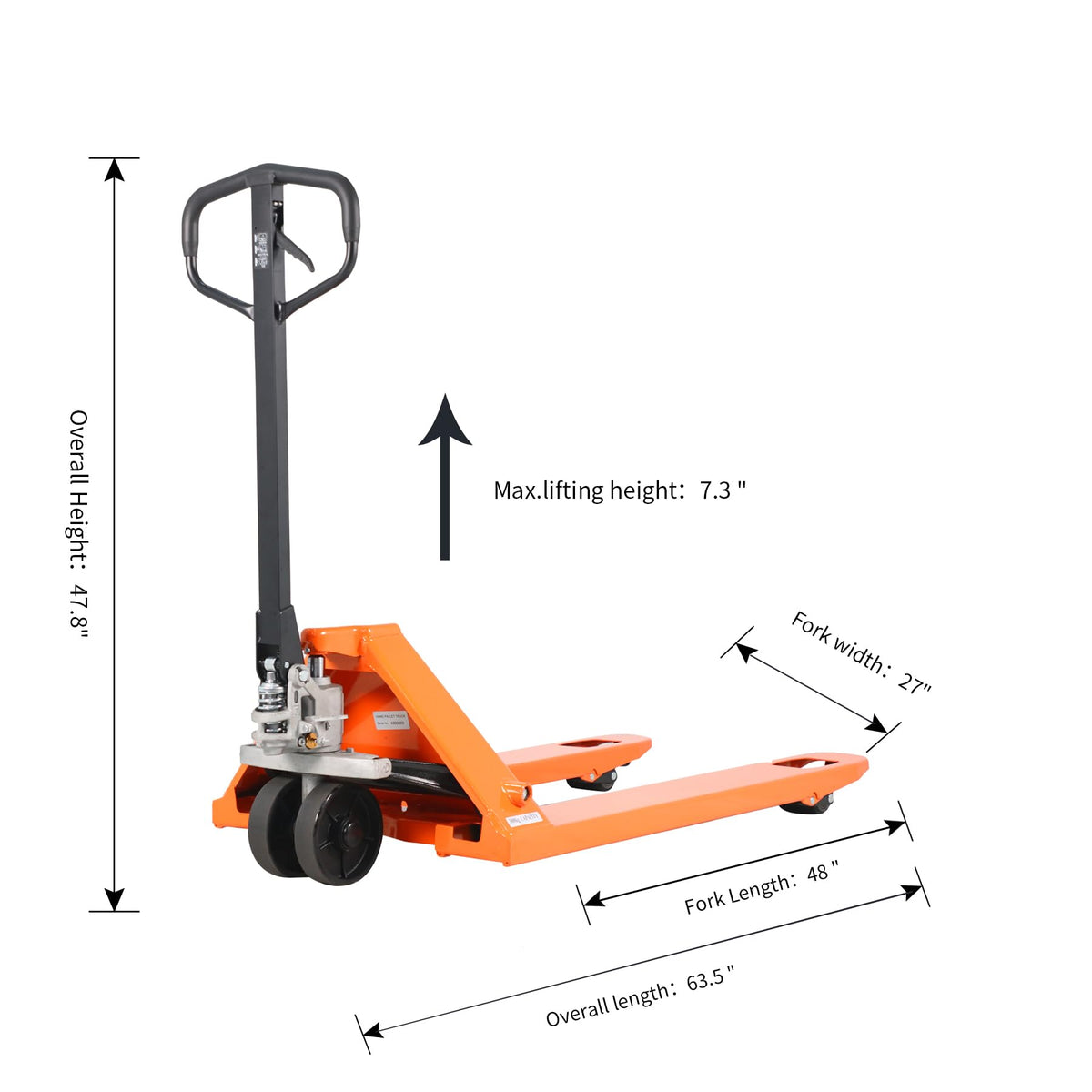 Tory Carrier Pallet Jack 11000lbs Capacity, Heavy Duty Manual Pallet Truck 48" x 27" Forks