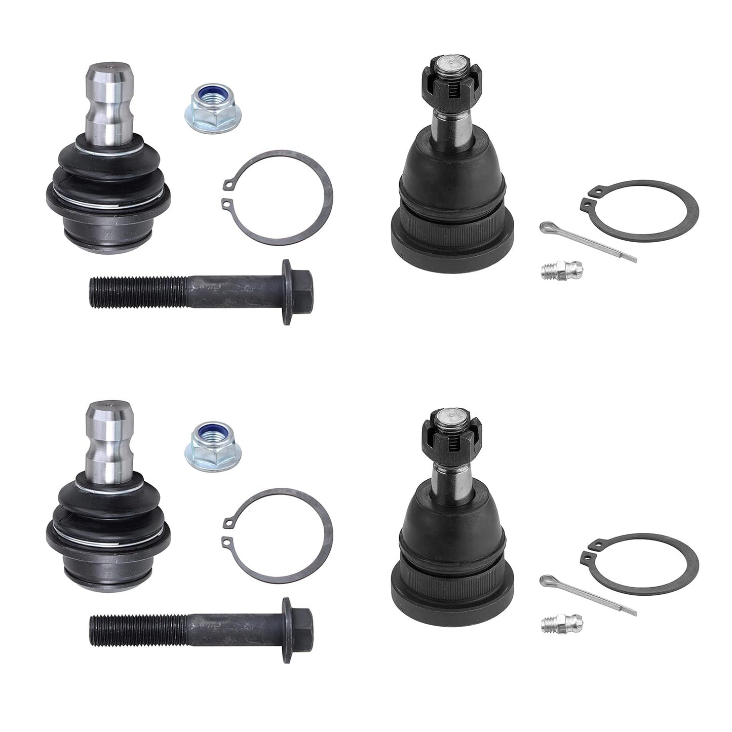 Detroit Axle - 4WD Front 4pc Ball Joints for Ford F-250 F-350 F-450 F-550 Excursion, 4 Upper & Lower Ball Joints Replacement